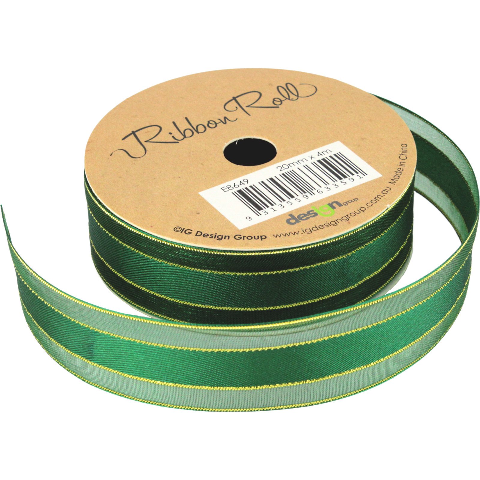 Green Satin and Organza Ribbon (4m)