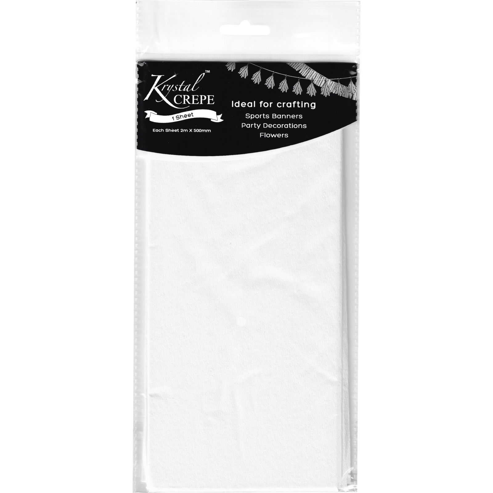 Krystal White Crepe Paper (1 Sheet)