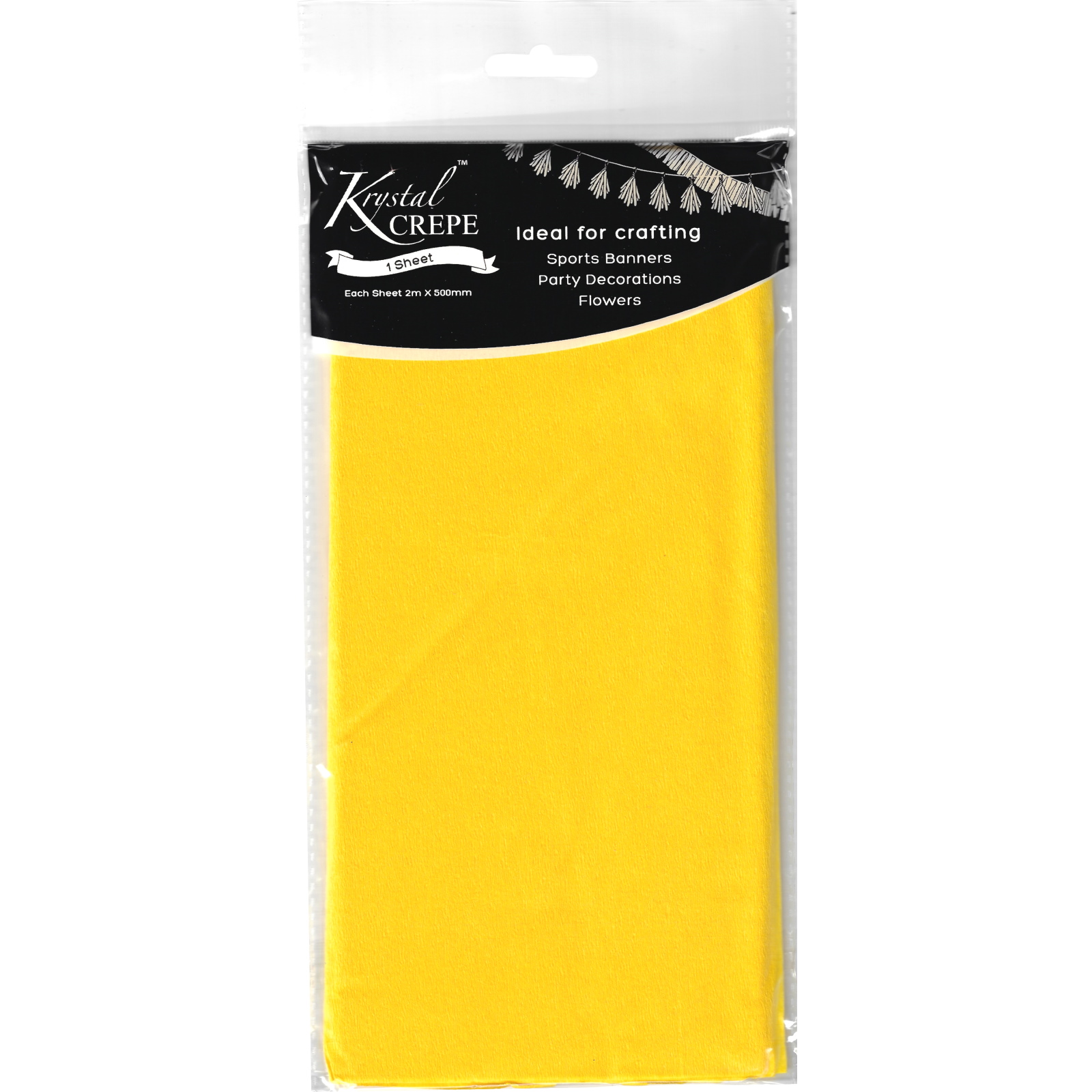 Krystal Yellow Crepe Paper (1 Sheet)