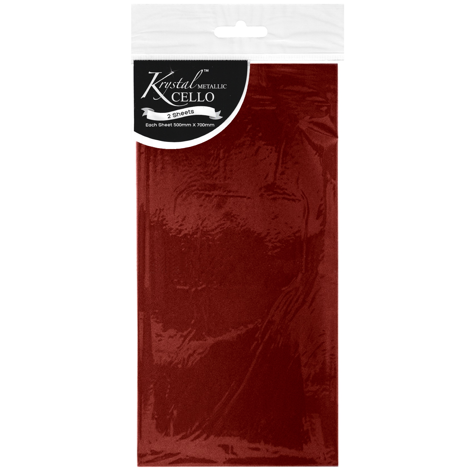 Krystal Red Metallic Cellophane (2 Sheets)
