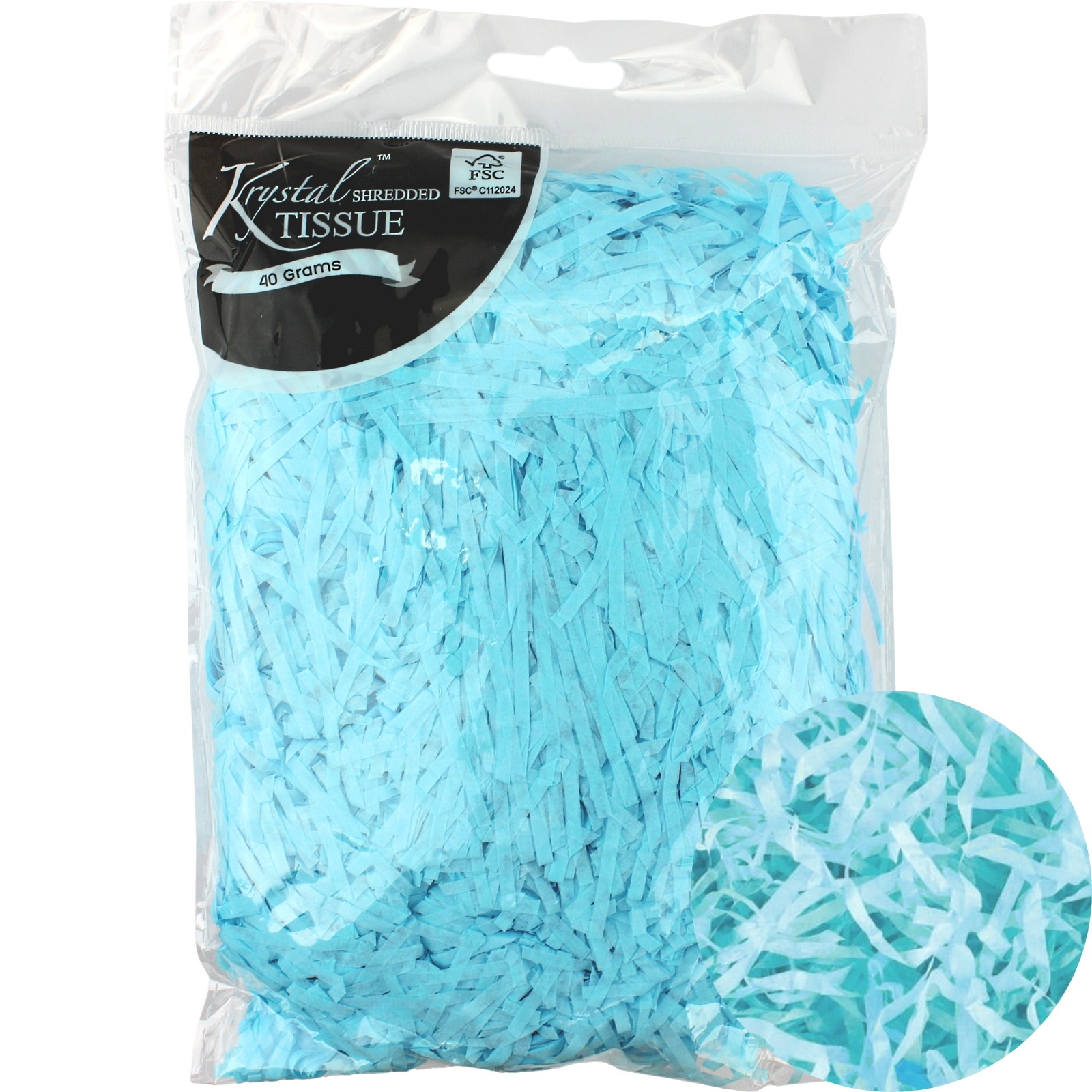 Light Blue Shredded Tissue Paper (40g Bag) 
