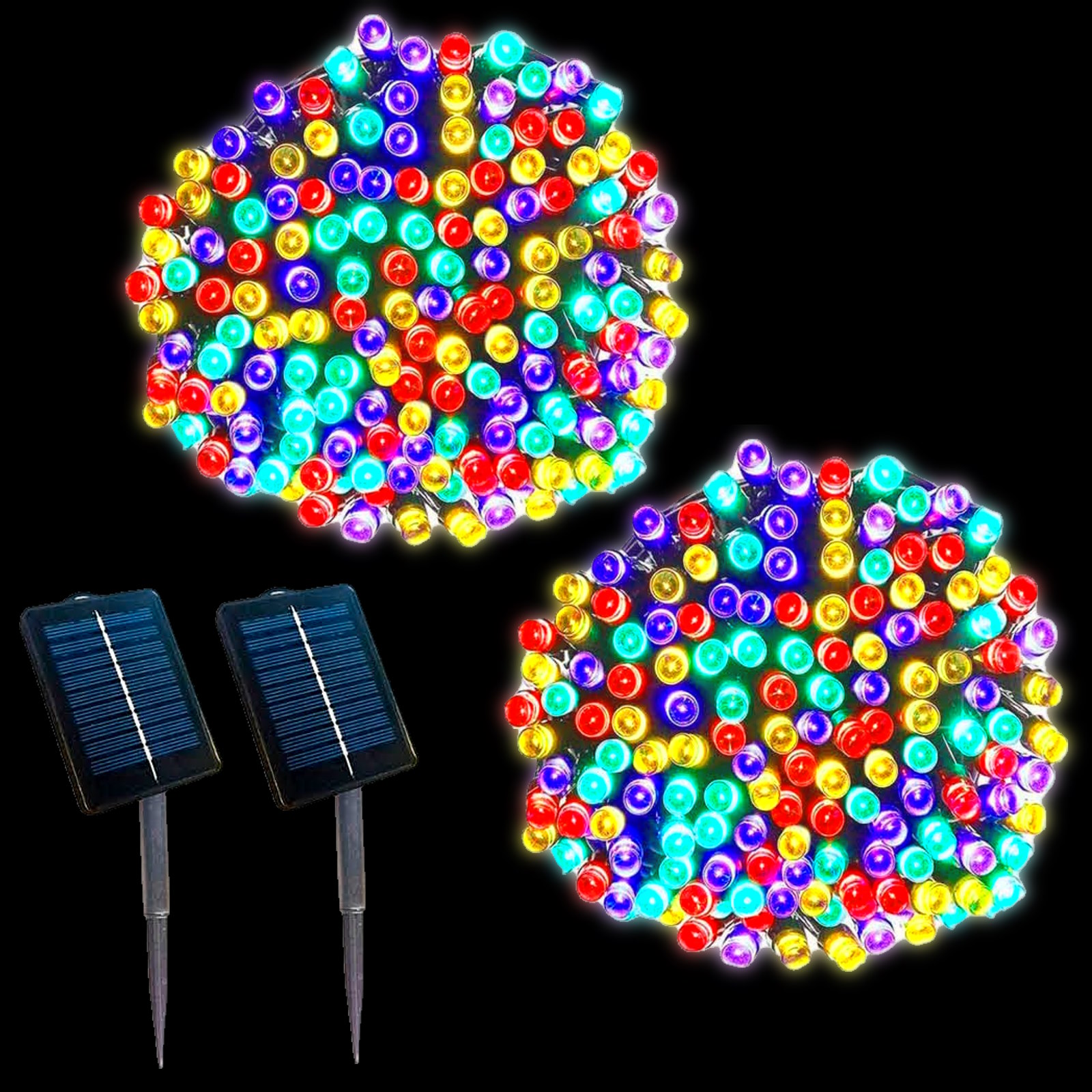 100 Multi Colour Solar LED Fairy Lights  (Pack of 2)