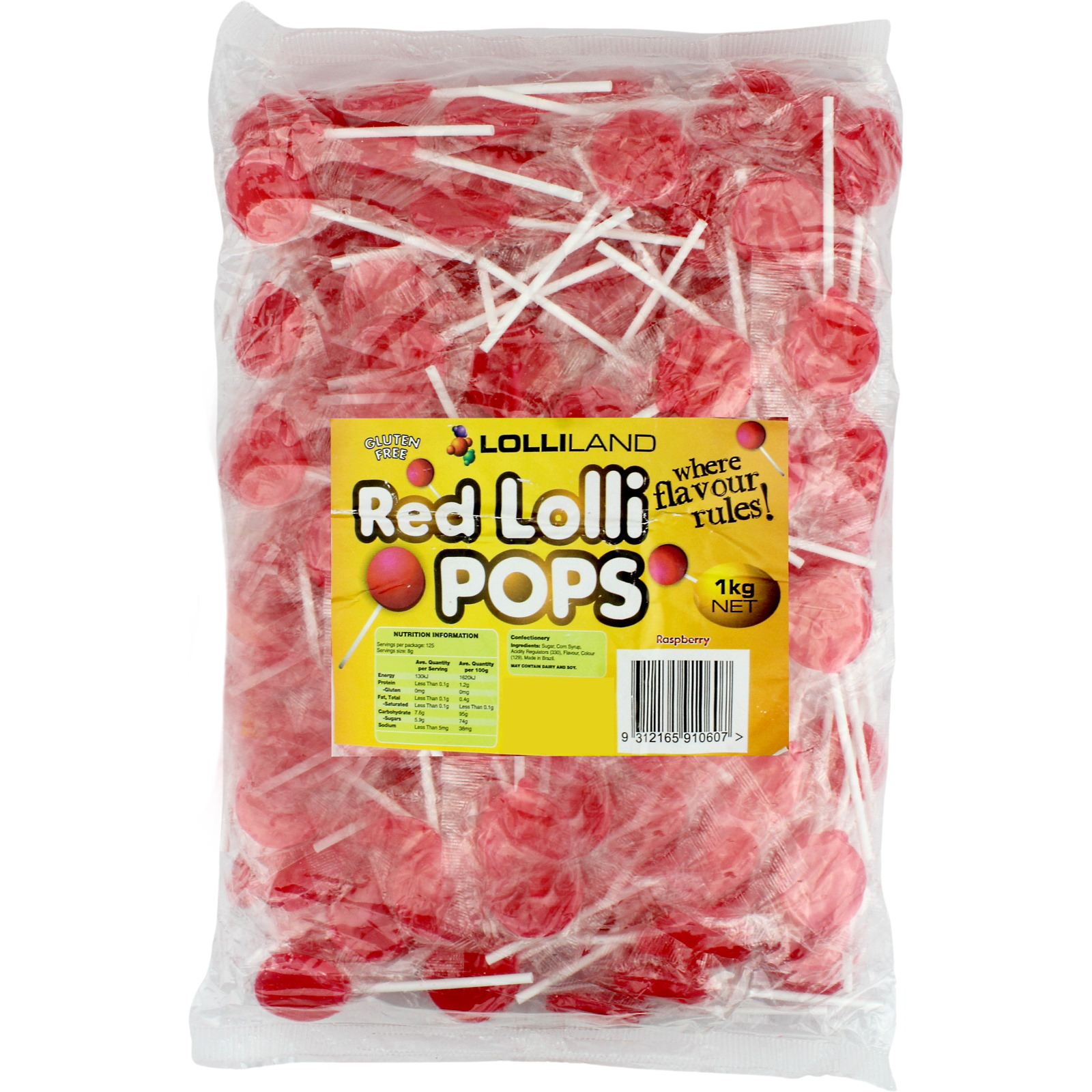 Red Flat Lollipops (1kg)