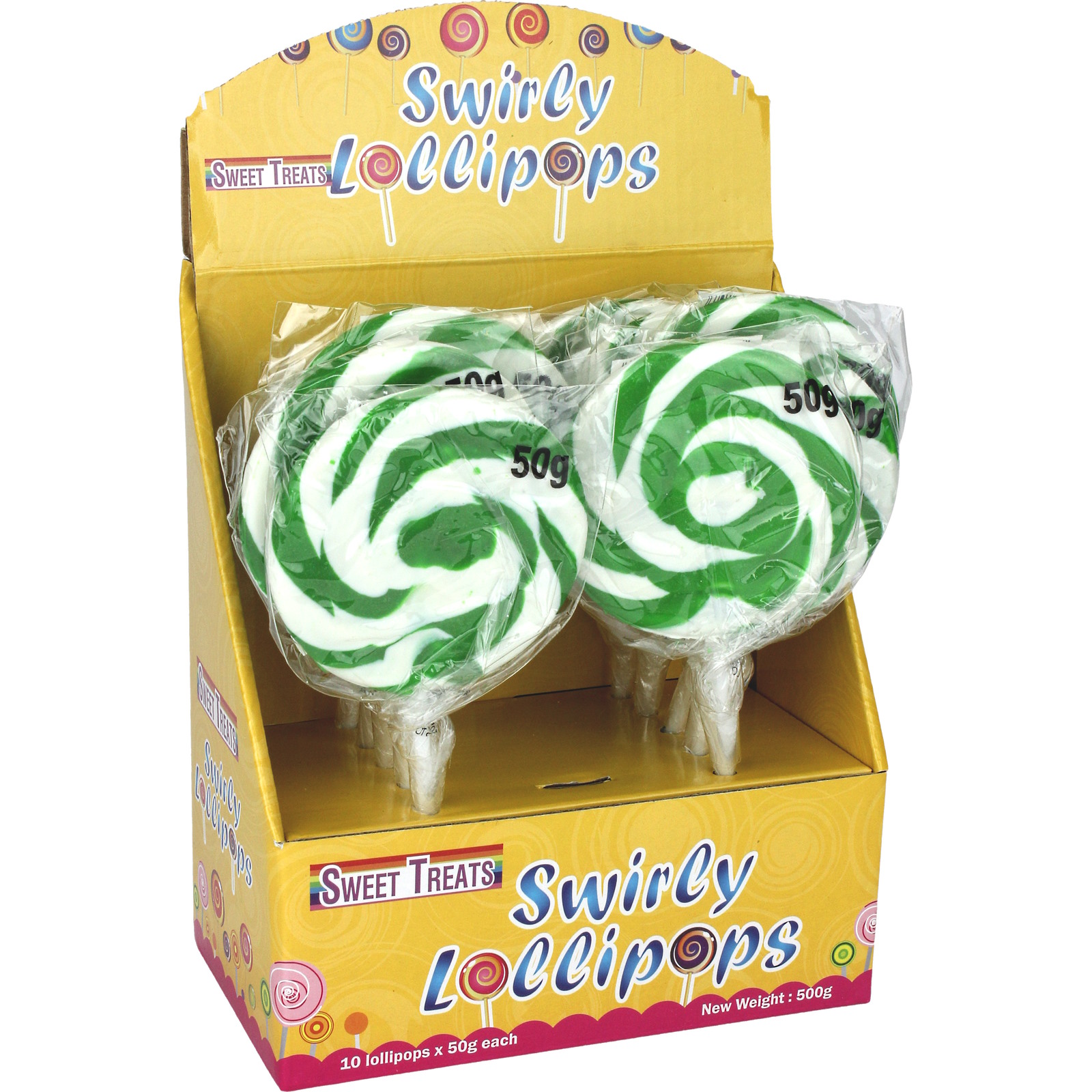 Green Swirly Lollipops (Pack of 10) 