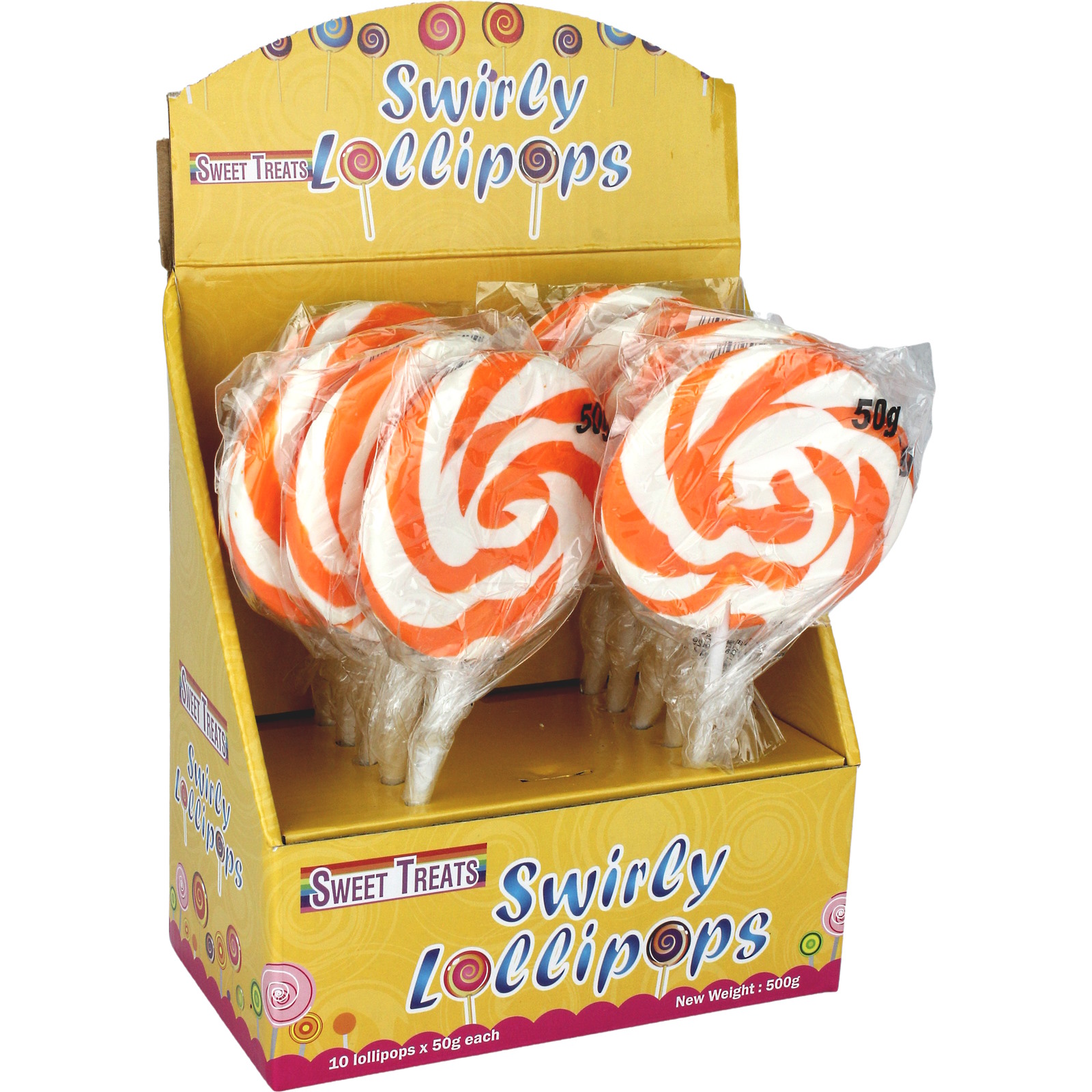 Orange Swirly Lollipops (Pack of 10) 