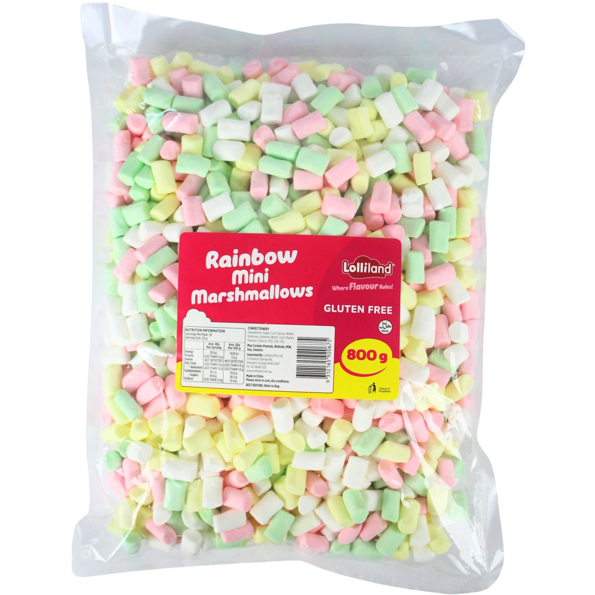 Mini Rainbow Marshmallow (800g Bag) 