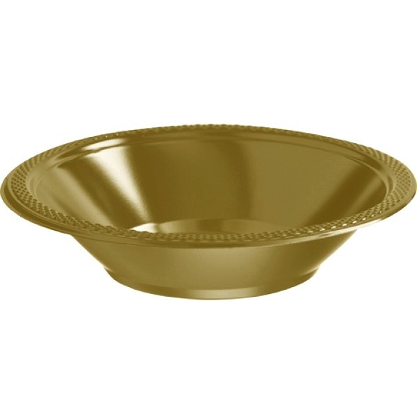 Gold Plastic Bowls (Pack of 20)