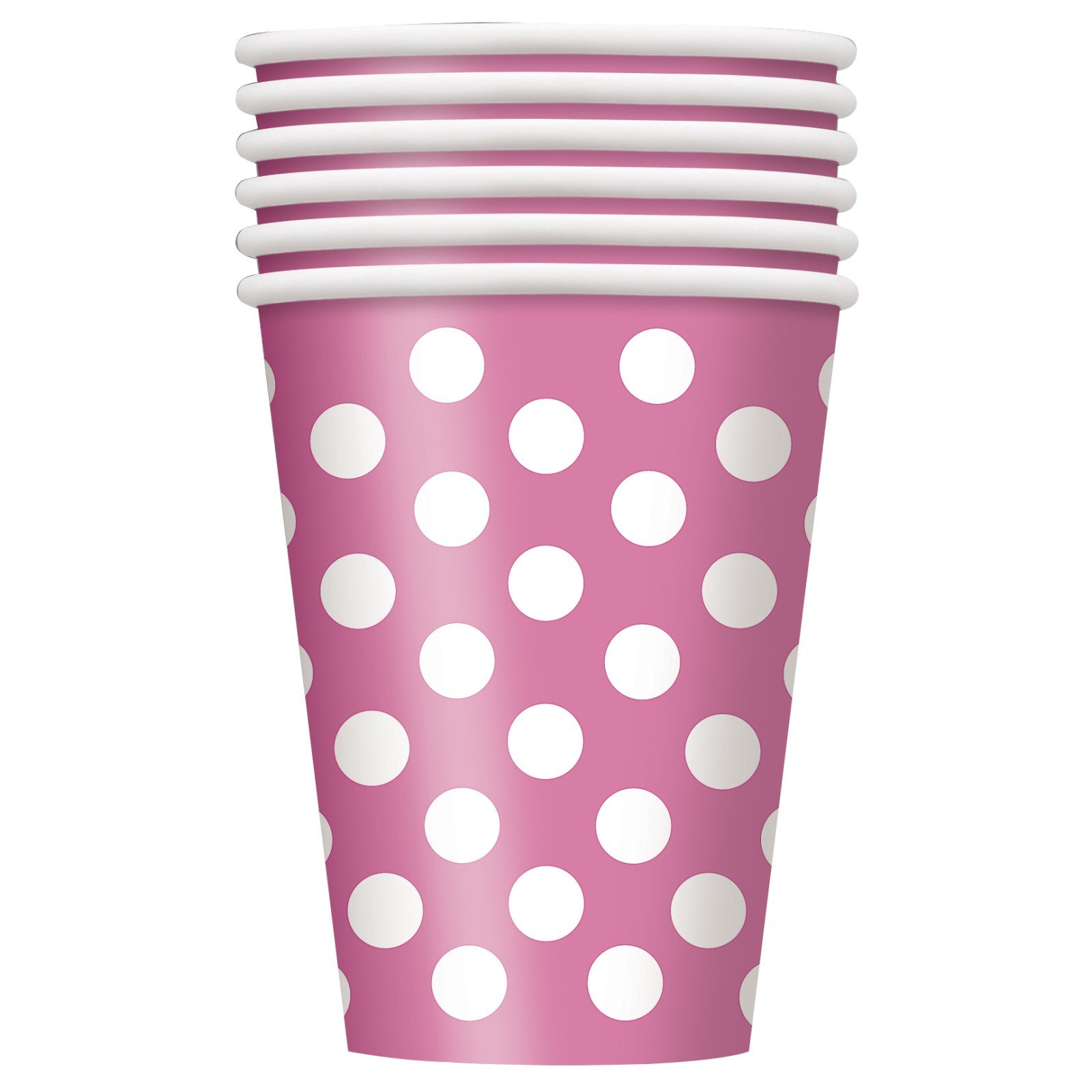 Pink Polkadot Paper Cups (Pack of 6)
