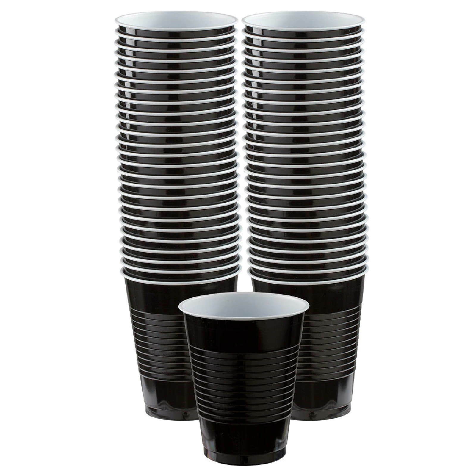 Black Plastic Cups Big Party Pack (Pack of 50)