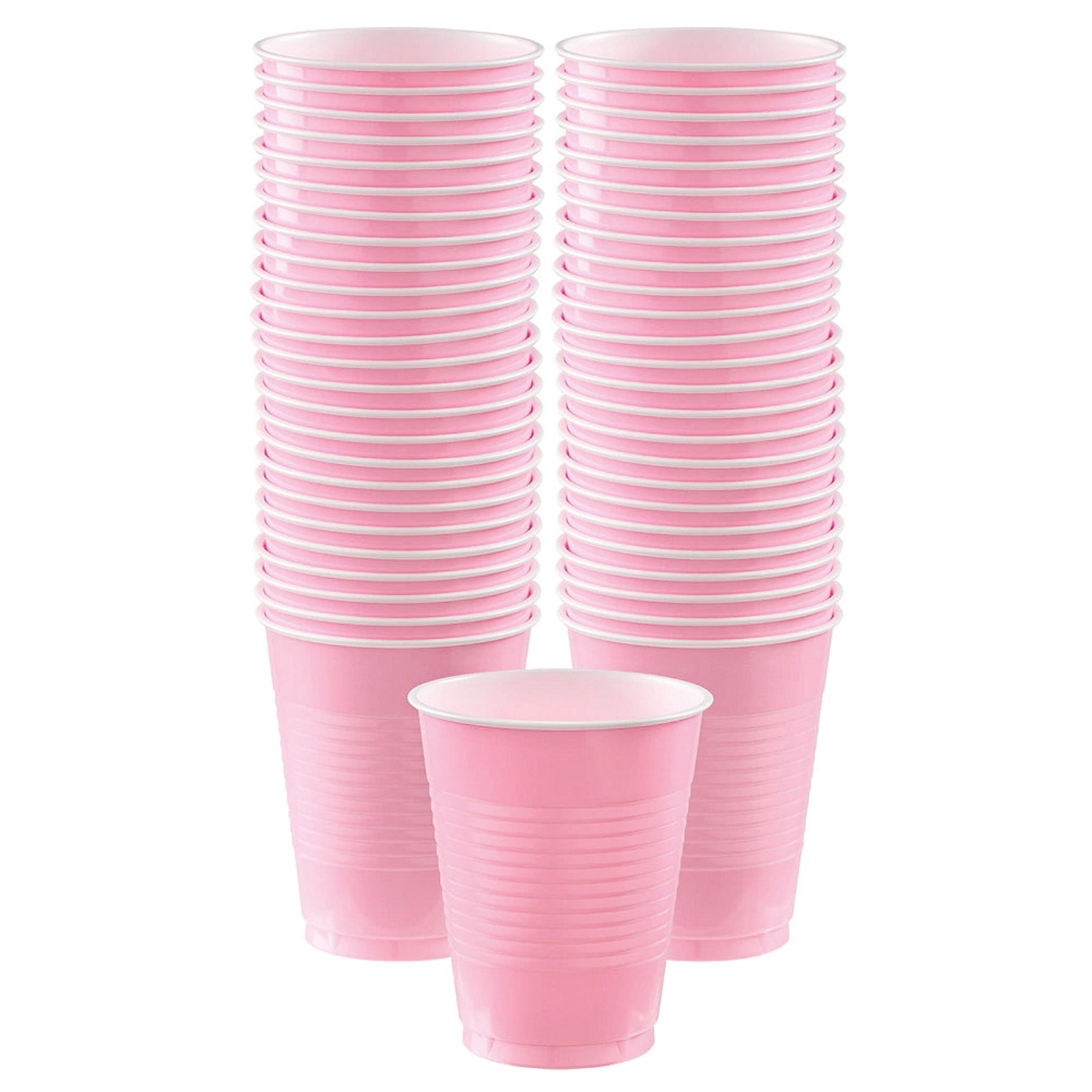 Light Pink Plastic Cups Big Party Pack (Pack of 50)