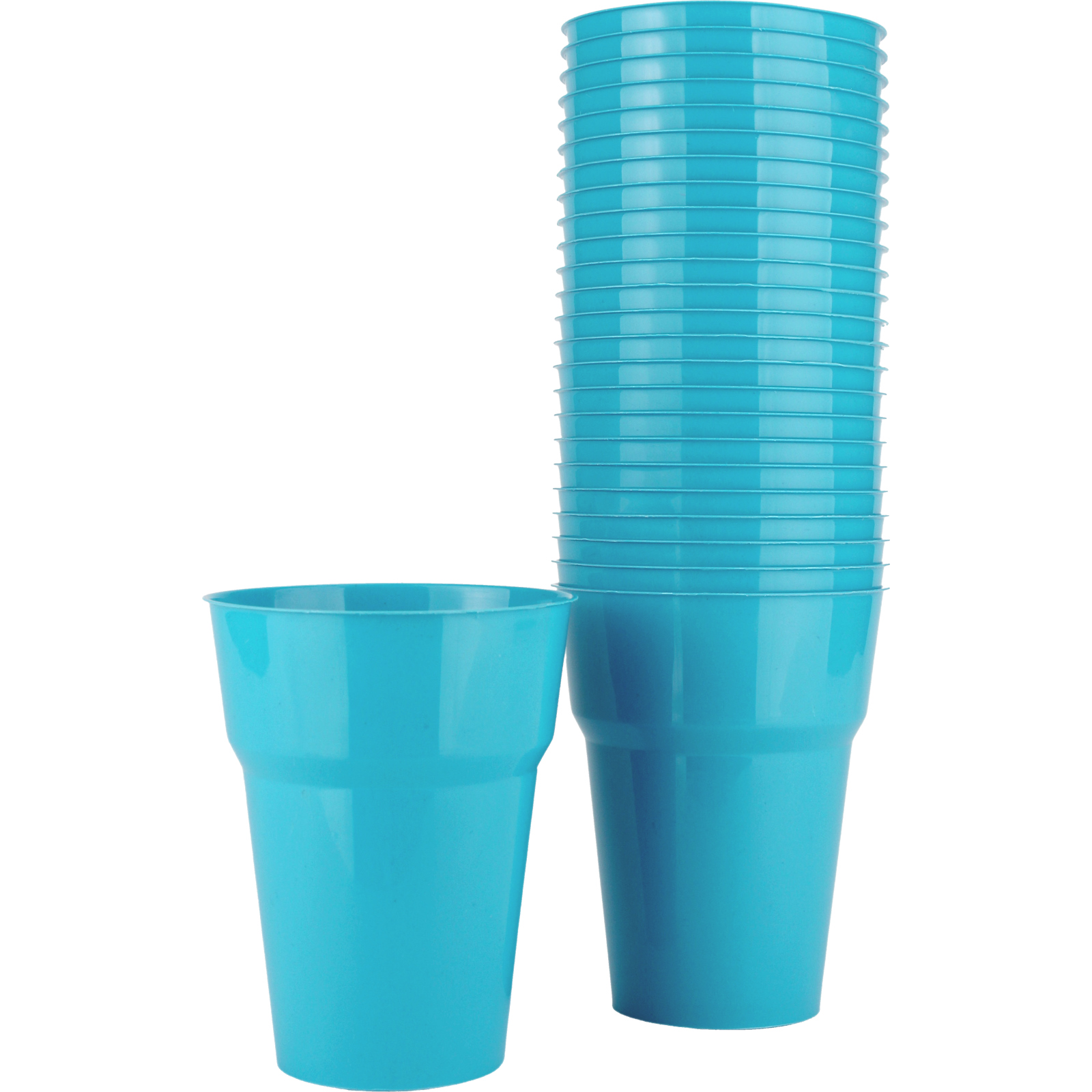 Azure Blue Plastic Reusable Cups 285ml (Pack of 25)