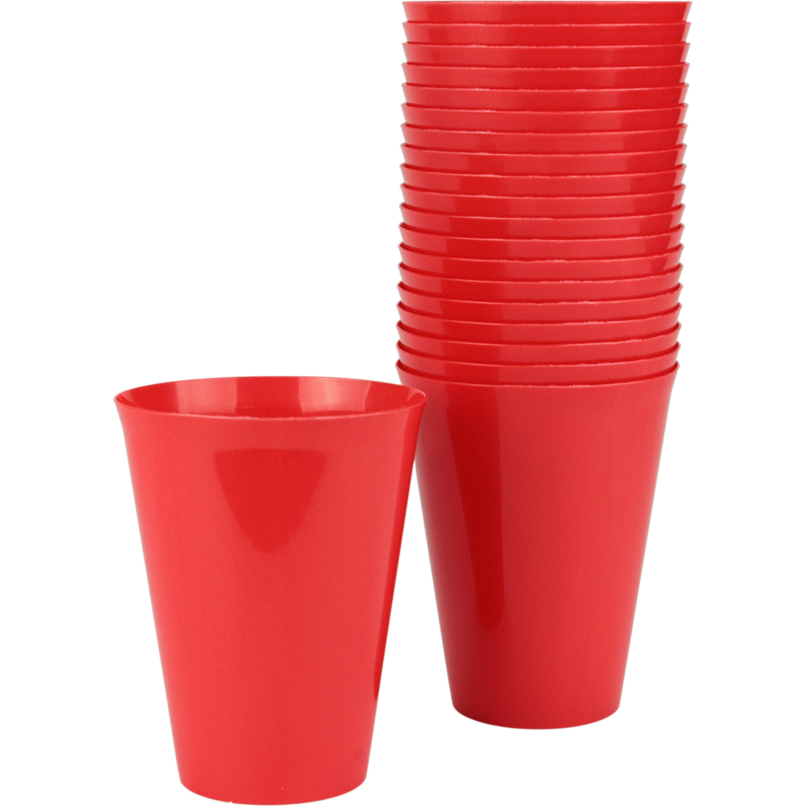 Red Plastic Reusable Cups 285ml (Pack of 20)
