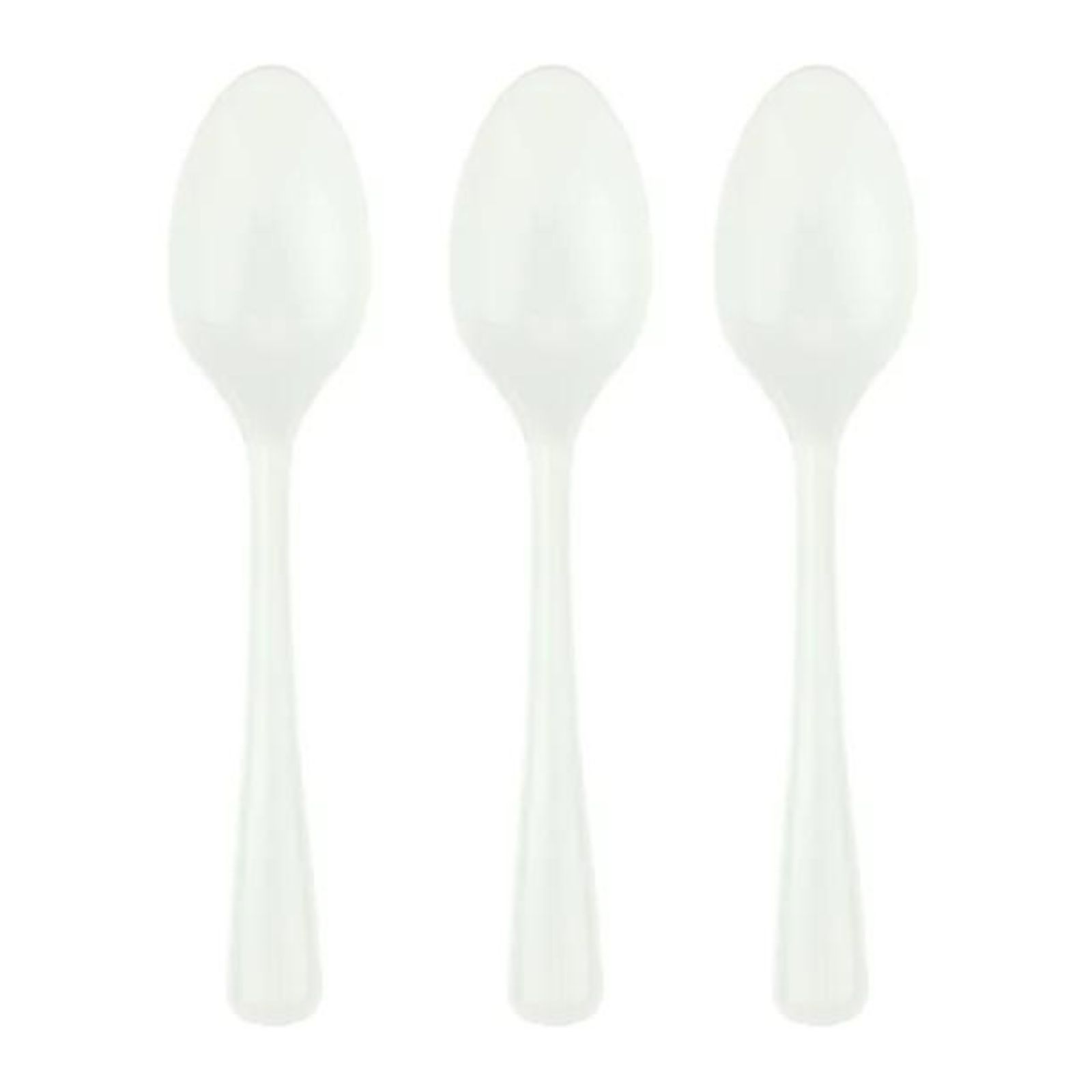 White Reusable Plastic Spoons (Pack of 20)