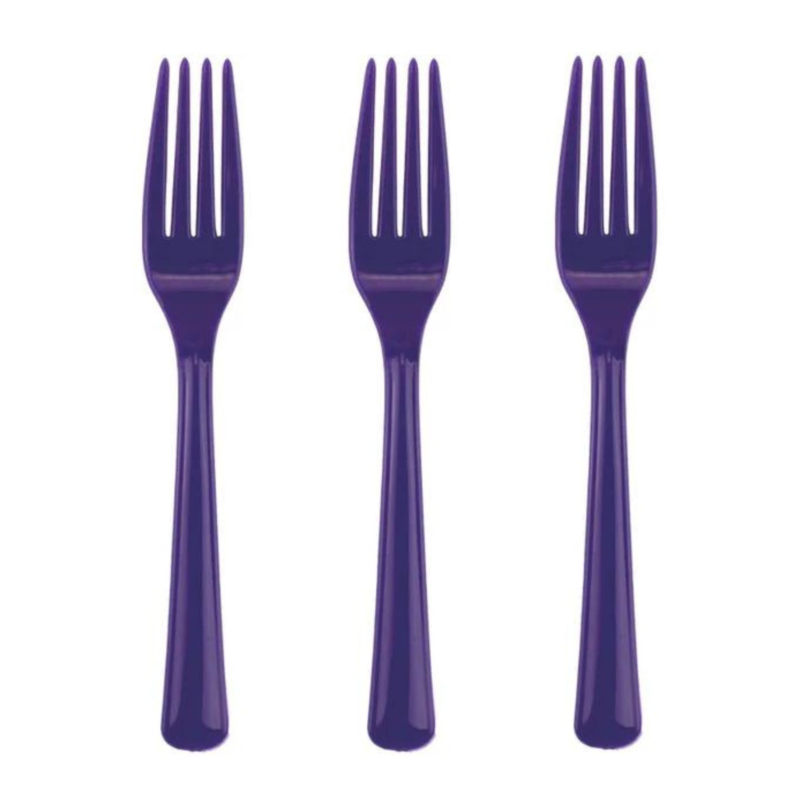 Purple Reusable Plastic Forks (Pack of 20)