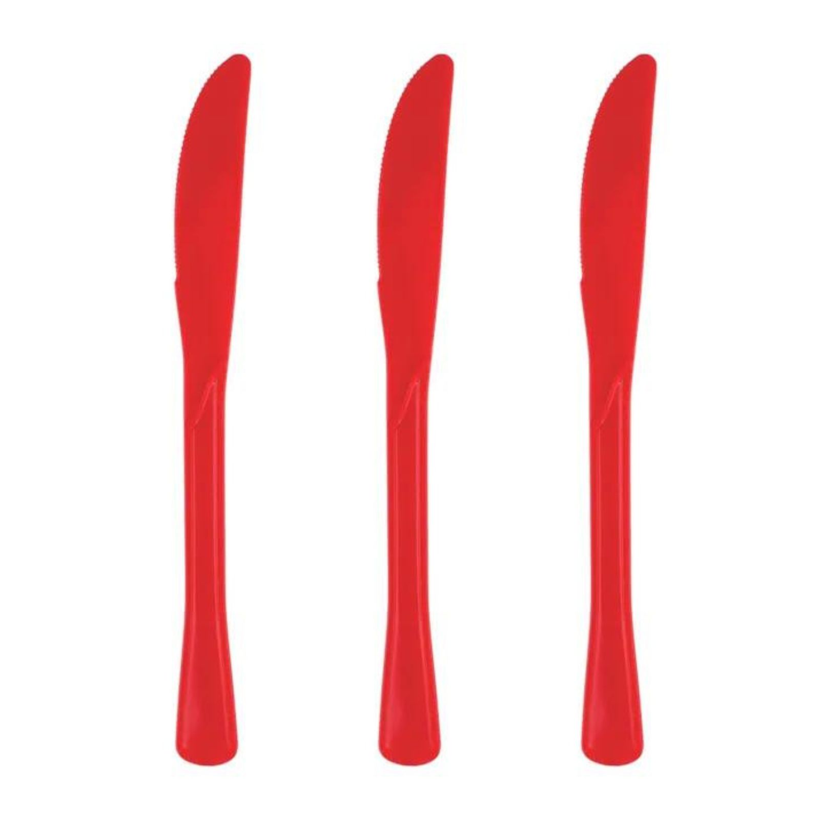 Red Reusable Plastic Knives (Pack of 20)