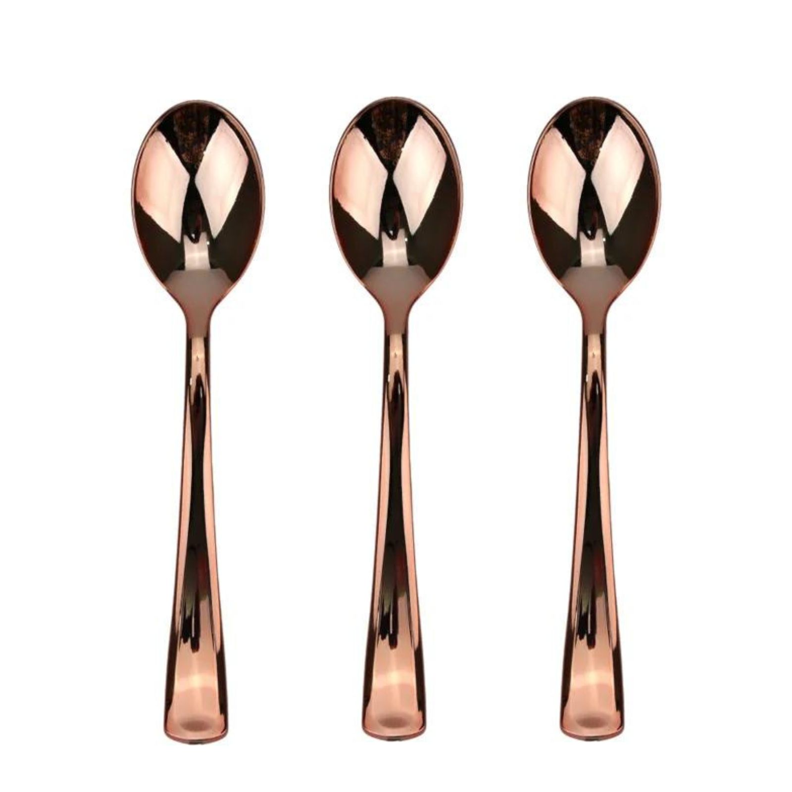 Rose Gold Reusable Plastic Spoons (Pack Of 12) 