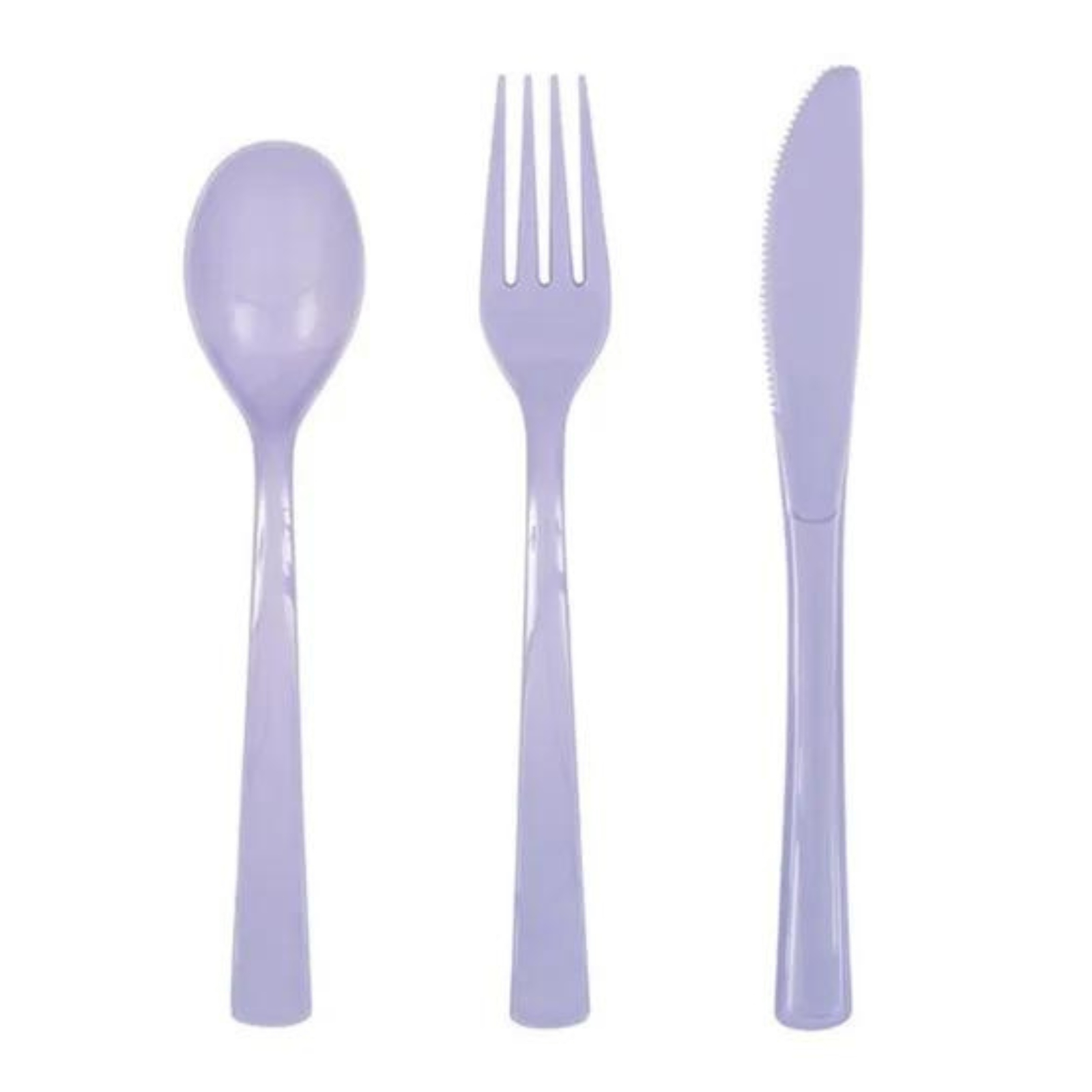 Lavender Reusable Plastic Cutlery (Pack of 18) 