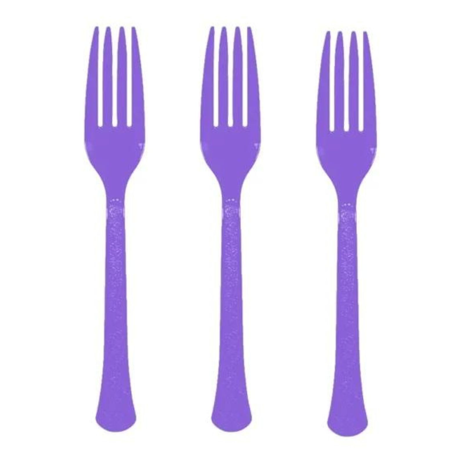 Purple Reusable Plastic Forks (Pack of 20)