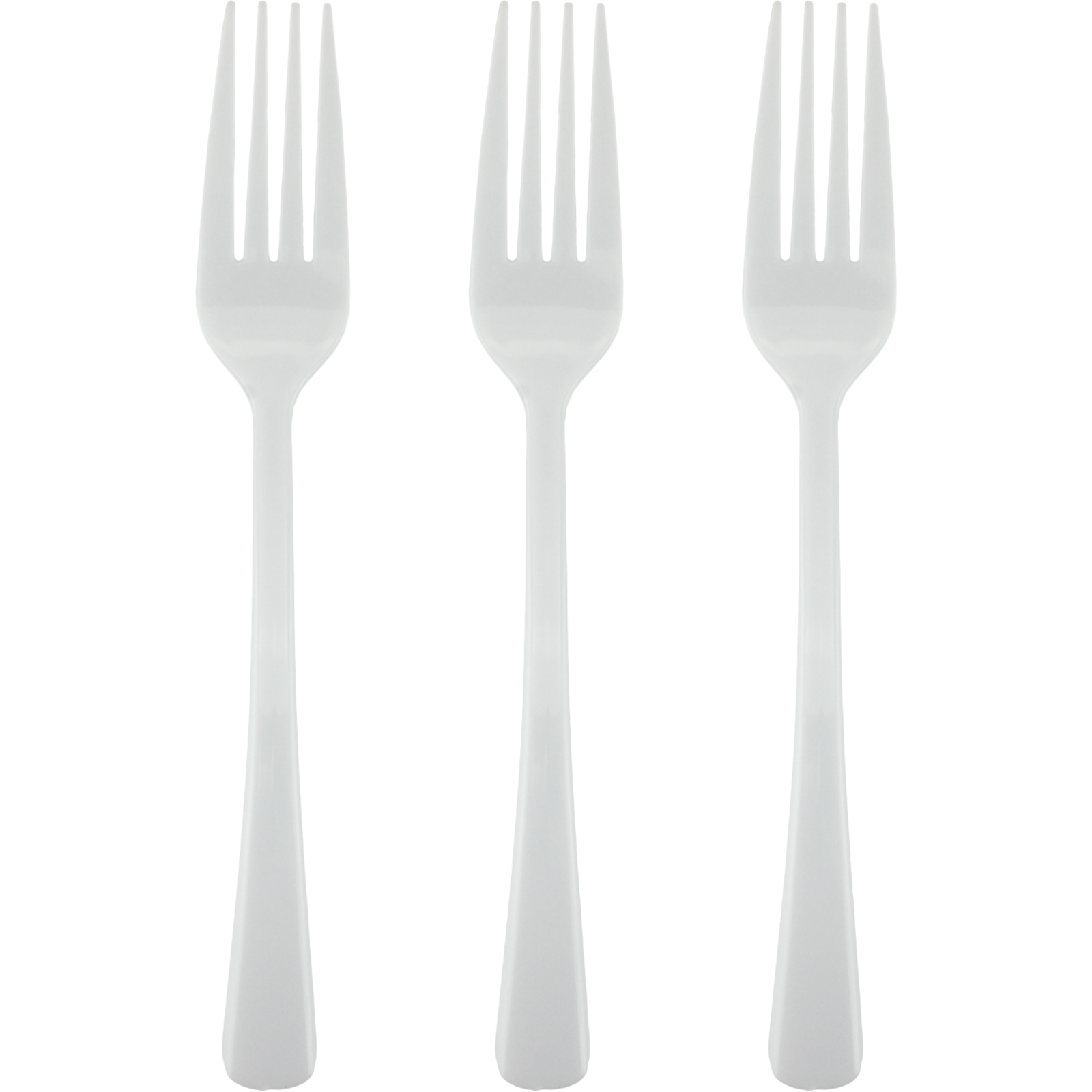 White Flair Reusable Plastic Forks (Pack of 50)