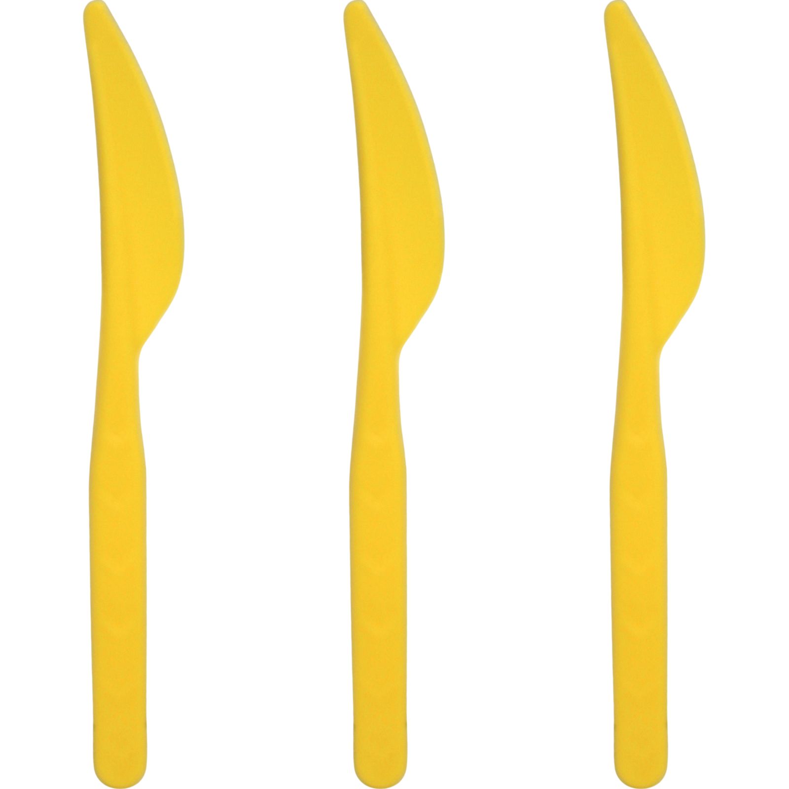 Yellow Reusable Plastic Knives (Pack of 18)