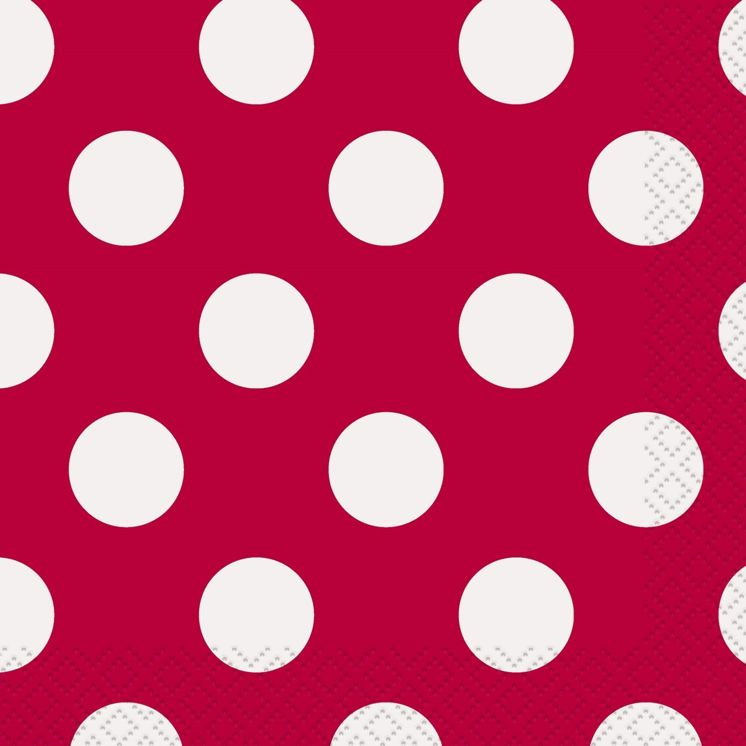 Red Polkadot Large Napkins (Pack of 16)