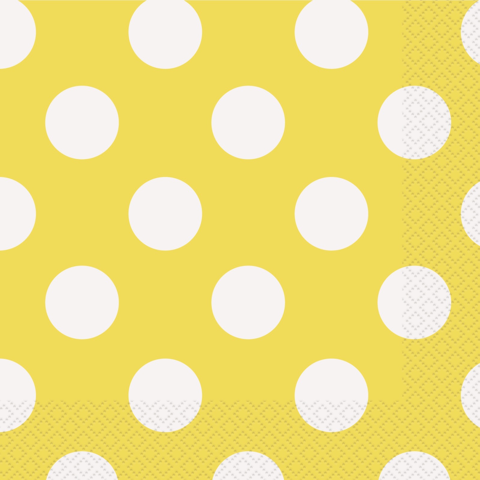Yellow Polkadot Large Napkins (Pack of 16)