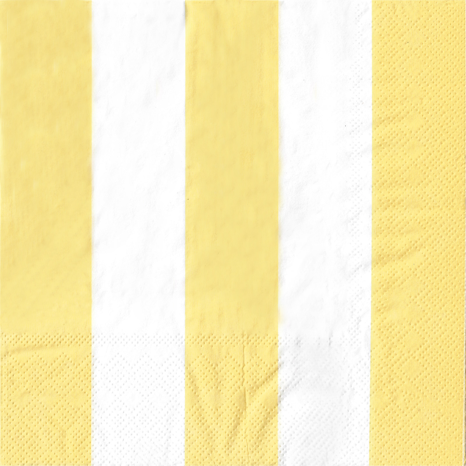 Light Yellow and White Striped Large Napkins / Serviettes (Pack of 20)