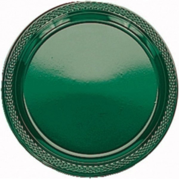 Green Large Plastic Plates (Pack of 20)
