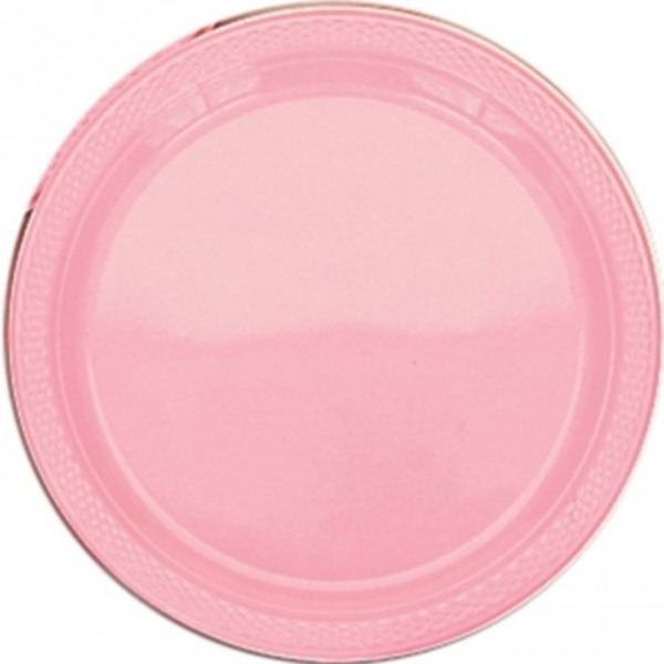 Pastel Pink Large Plastic Plates (Pack of 20)
