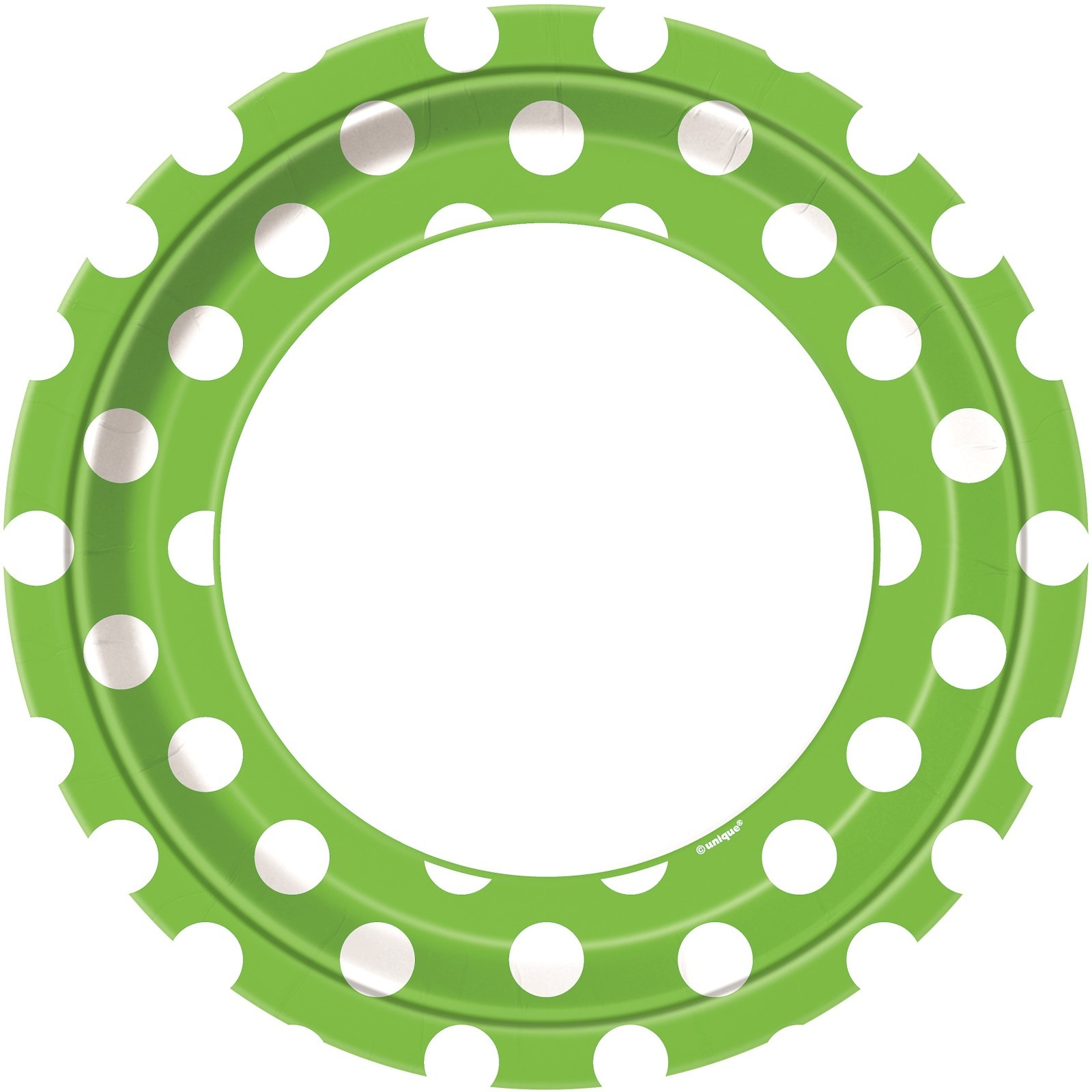 Lime Green Polkadot Large Plates (Pack of 8)