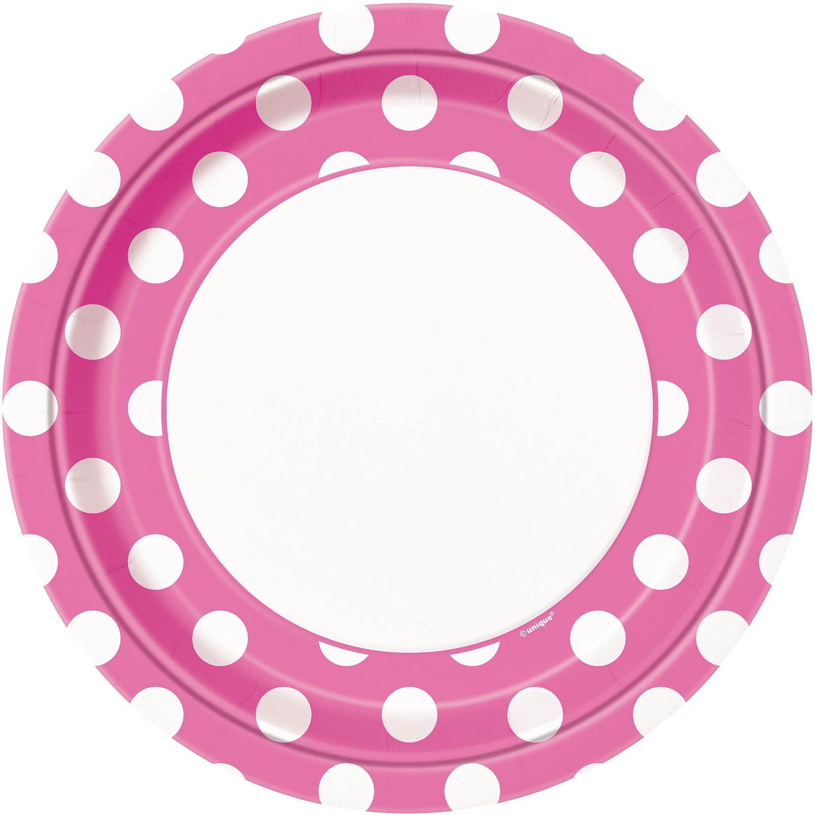 Pink Polkadot Large Plates (Pack of 8)
