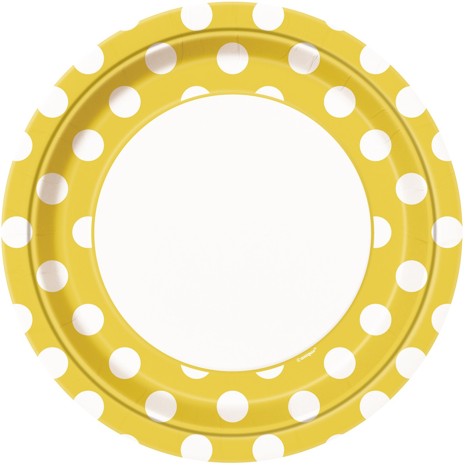Yellow Polkadot Large Plates (Pack of 8)