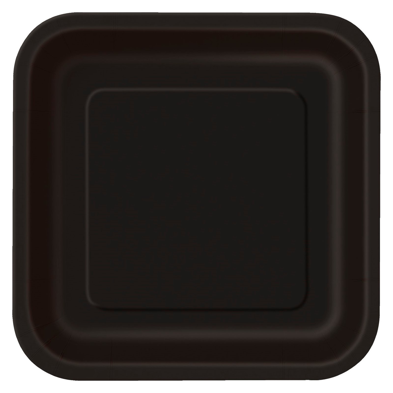 Midnight Black 22.5cm Square Paper Plates (Pack of 8) 