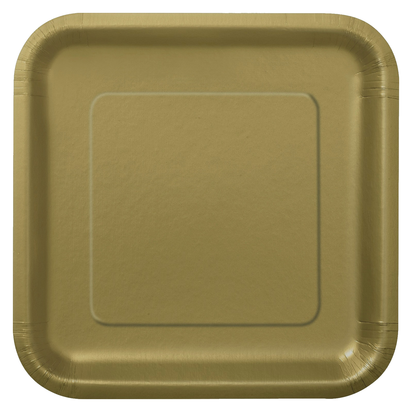 Gold 22.5cm Square Paper Plates (Pack of 8) 