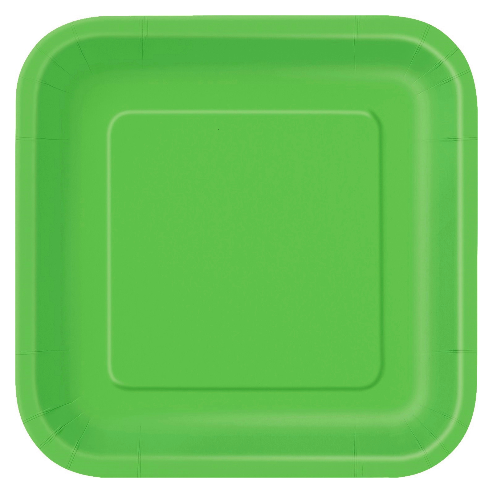 Lime Green 22.5cm Square Paper Plates (Pack of 8) 