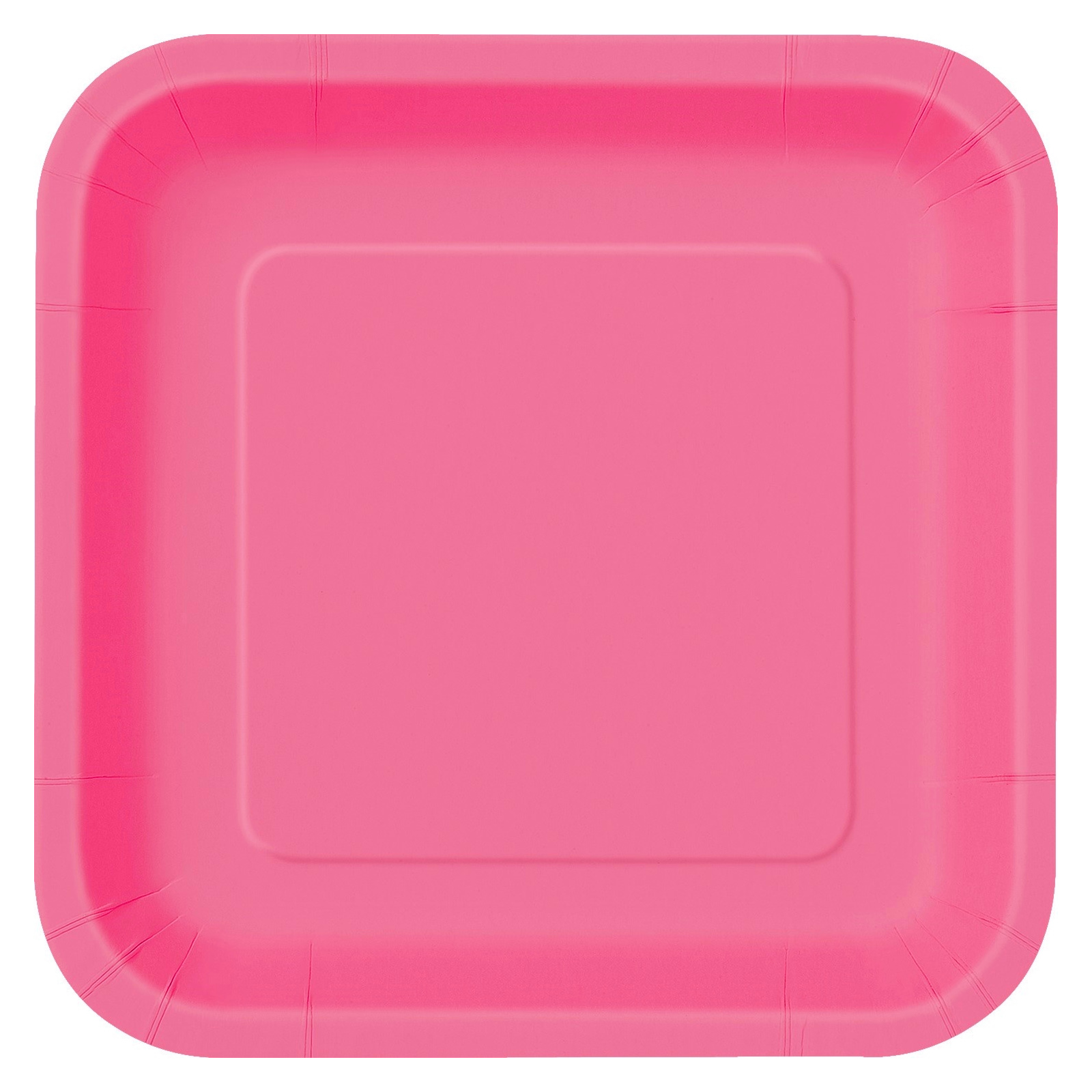 Hot Pink 22.5cm Square Paper Plates (Pack of 8) 