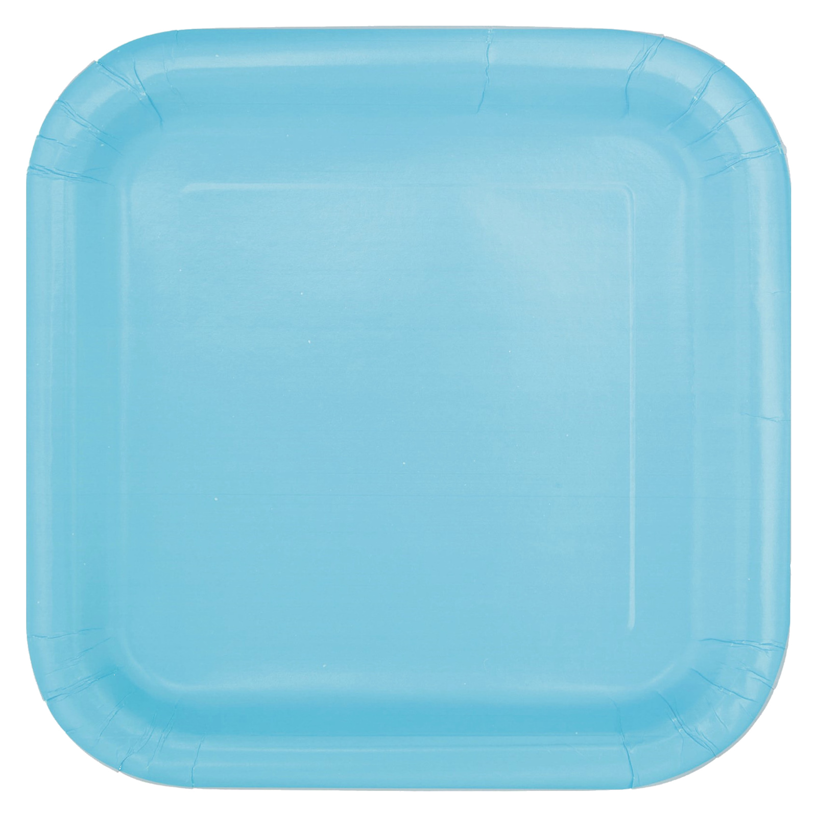 Powder Blue 22.5cm Square Paper Plates (Pack of 8) 