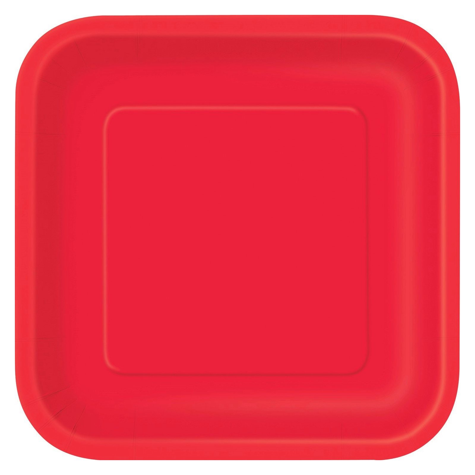 Ruby Red 22.5cm Square Paper Plates (Pack of 8) 