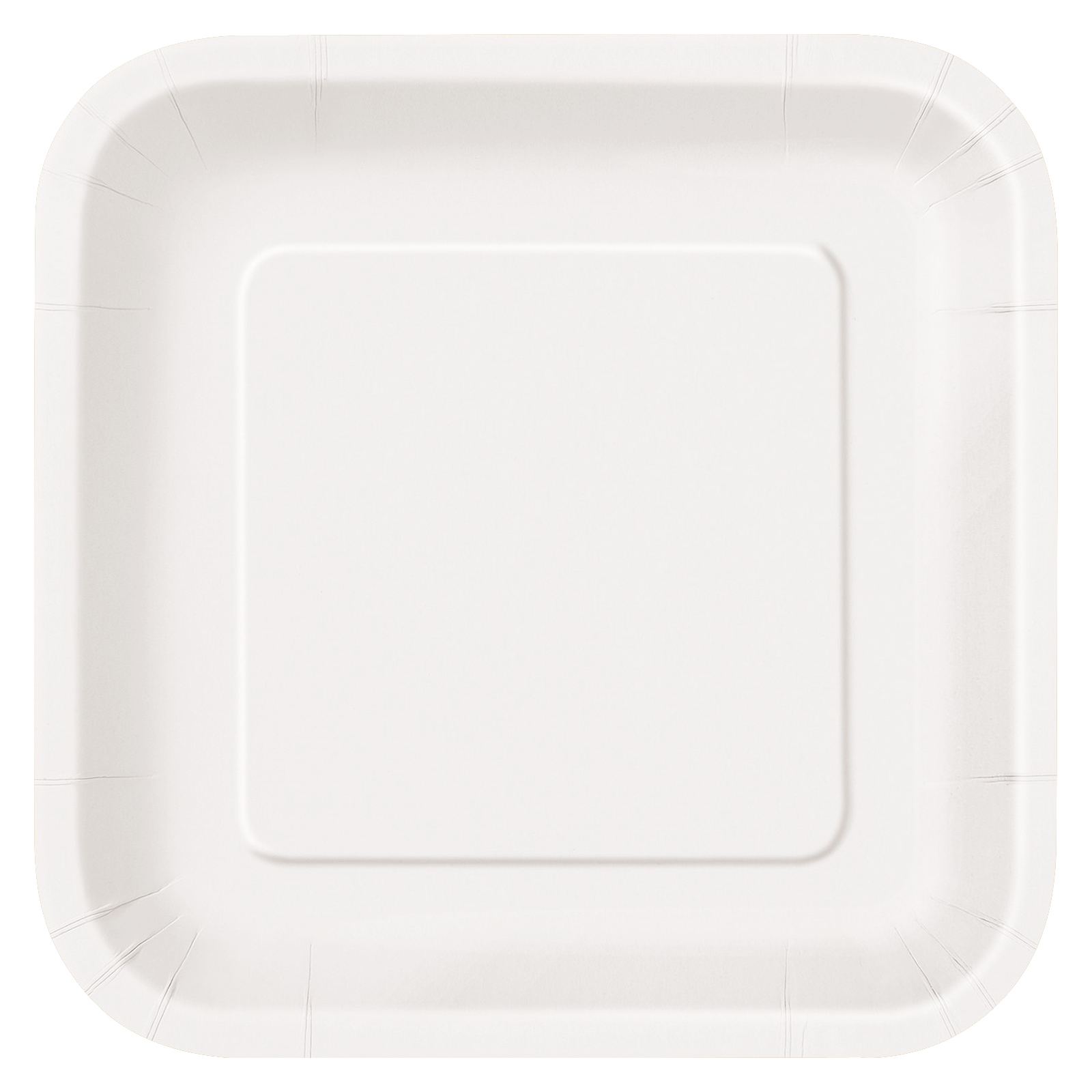 Bright White 22.5cm Square Paper Plates (Pack of 8) 