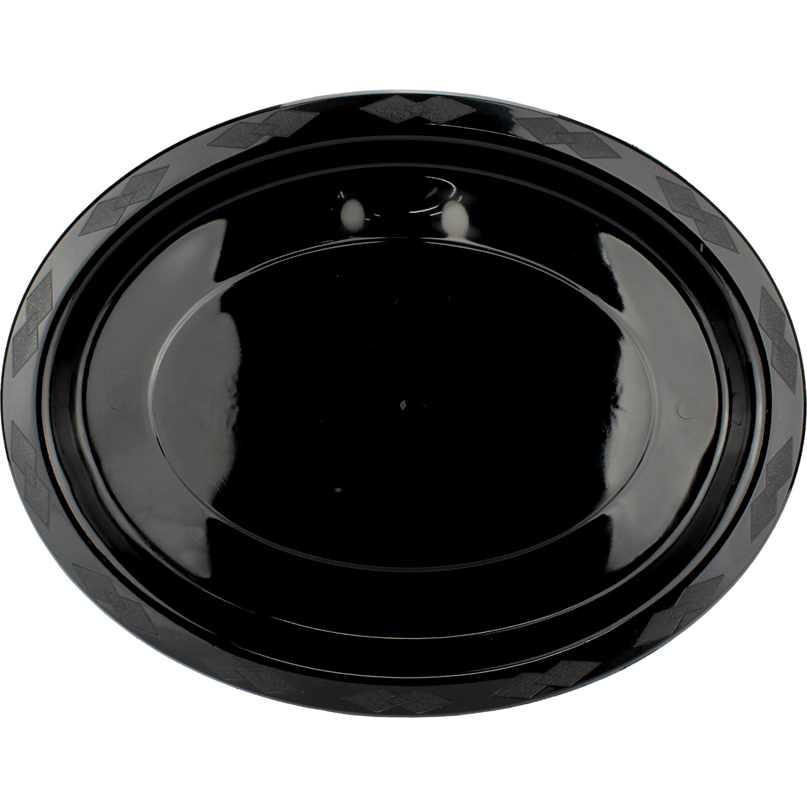 Black Plastic Reusable Oval Plates 31.5cm (Pack of 20)