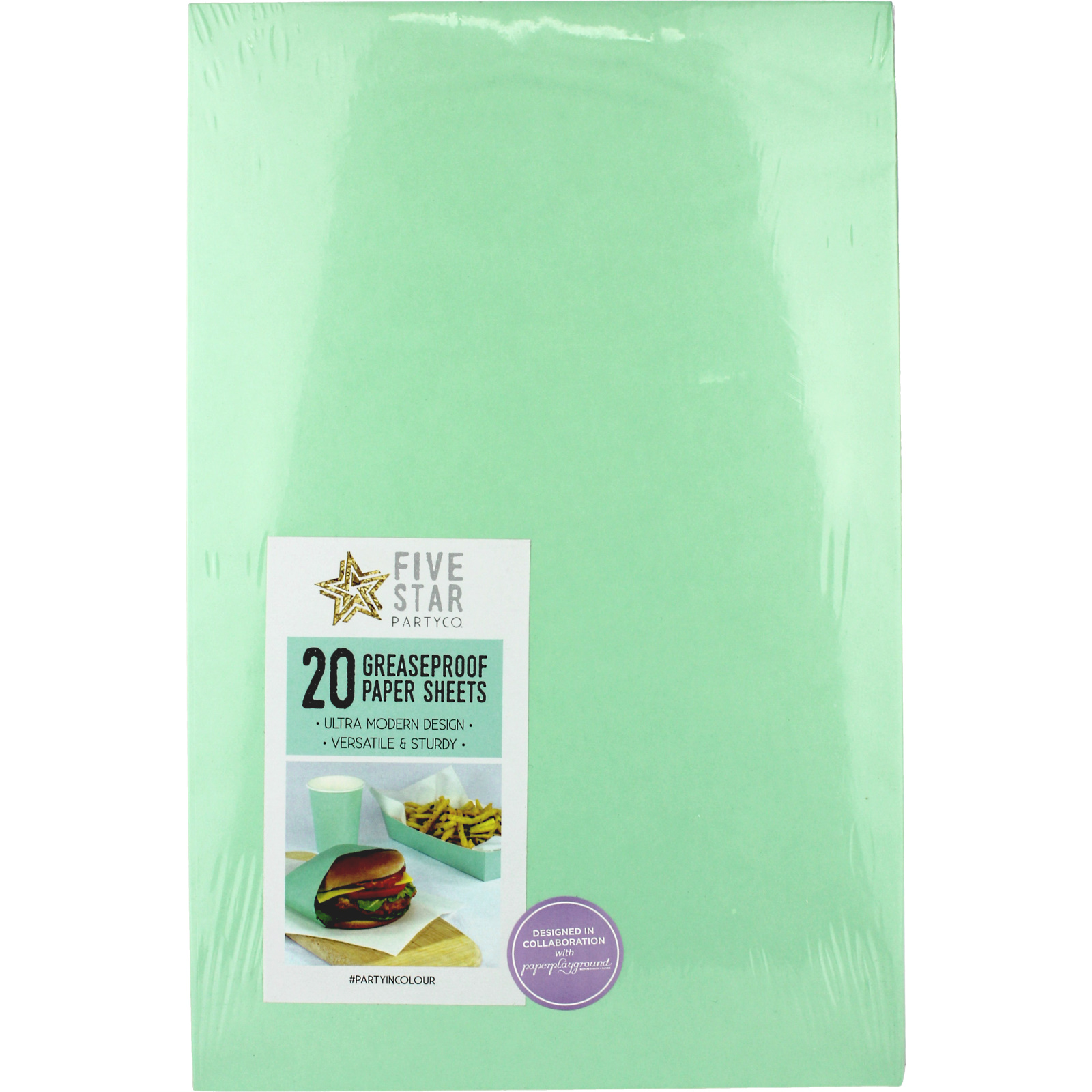 Mint Green Grease Proof Paper 32gsm (20 Sheets)