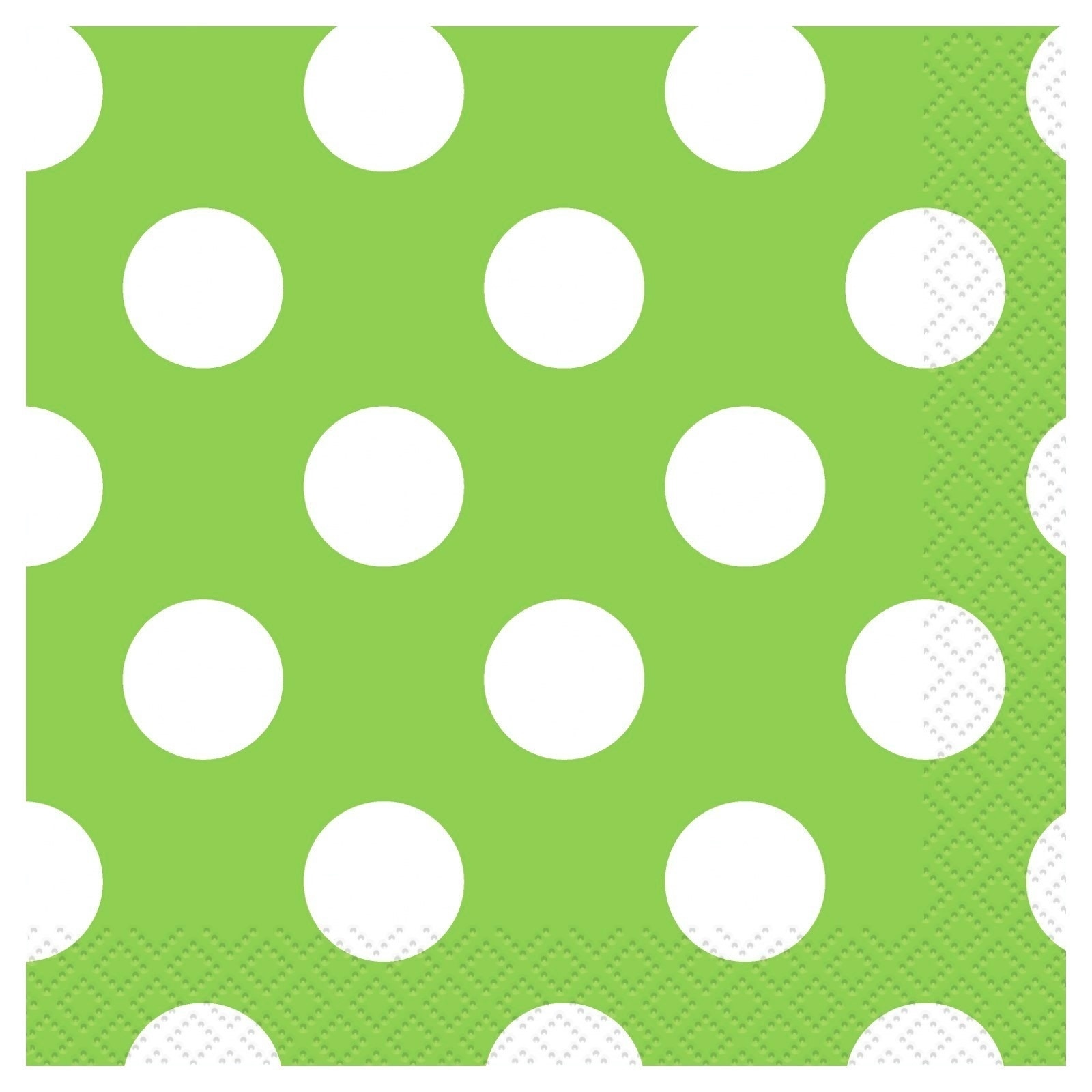 Lime Green Polkadot Small Napkins (Pack of 16)