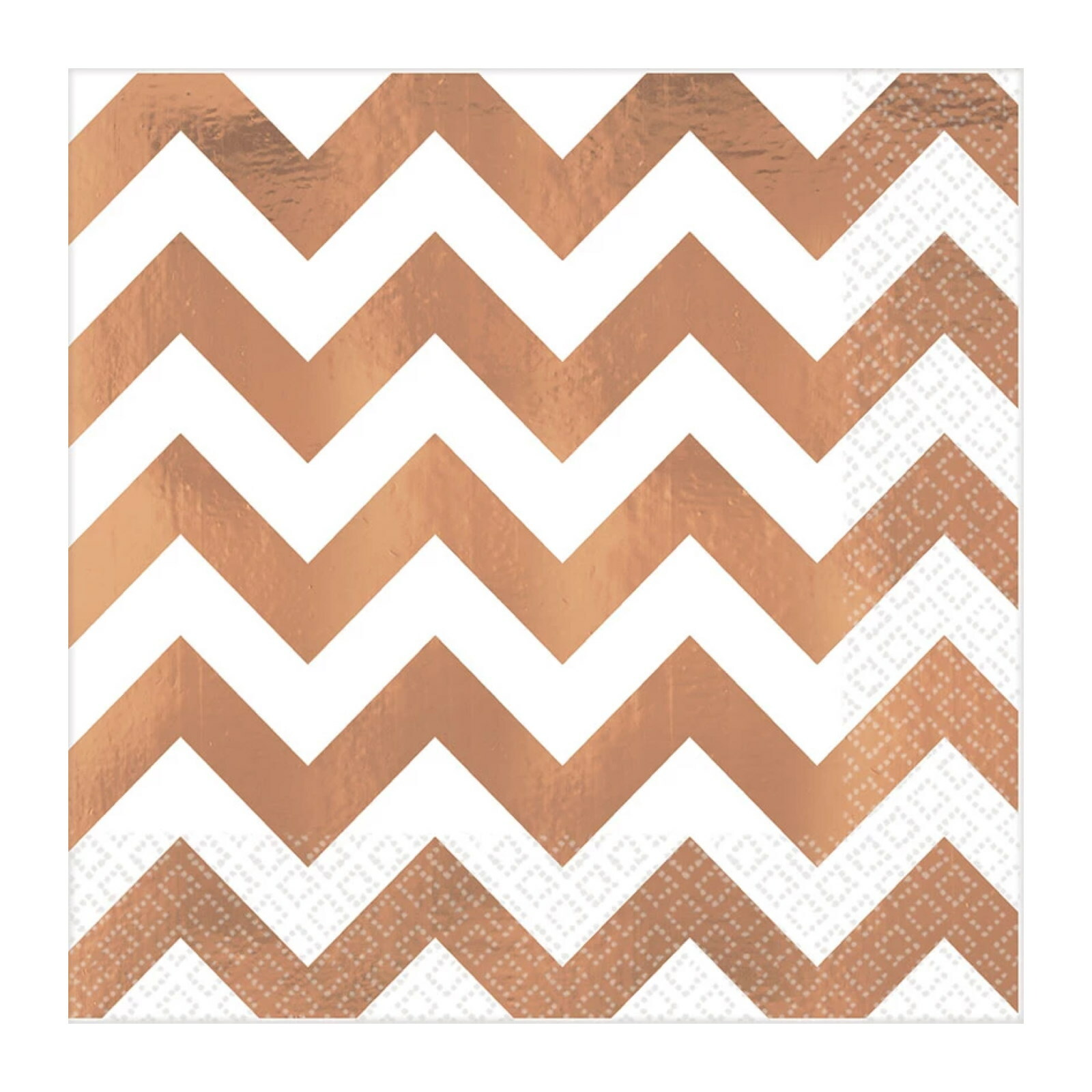 Rose Gold Chevron Small Napkins / Serviettes (Pack of 16)