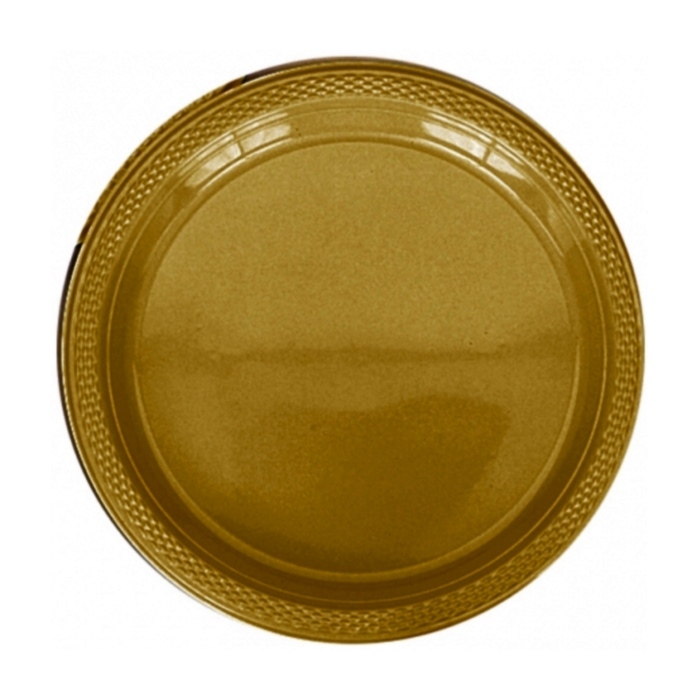Gold Small Plastic Plates (Pack of 20)
