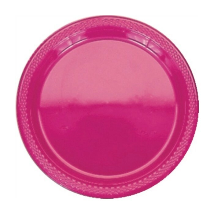 Magenta Small Plastic Plates (Pack of 20)