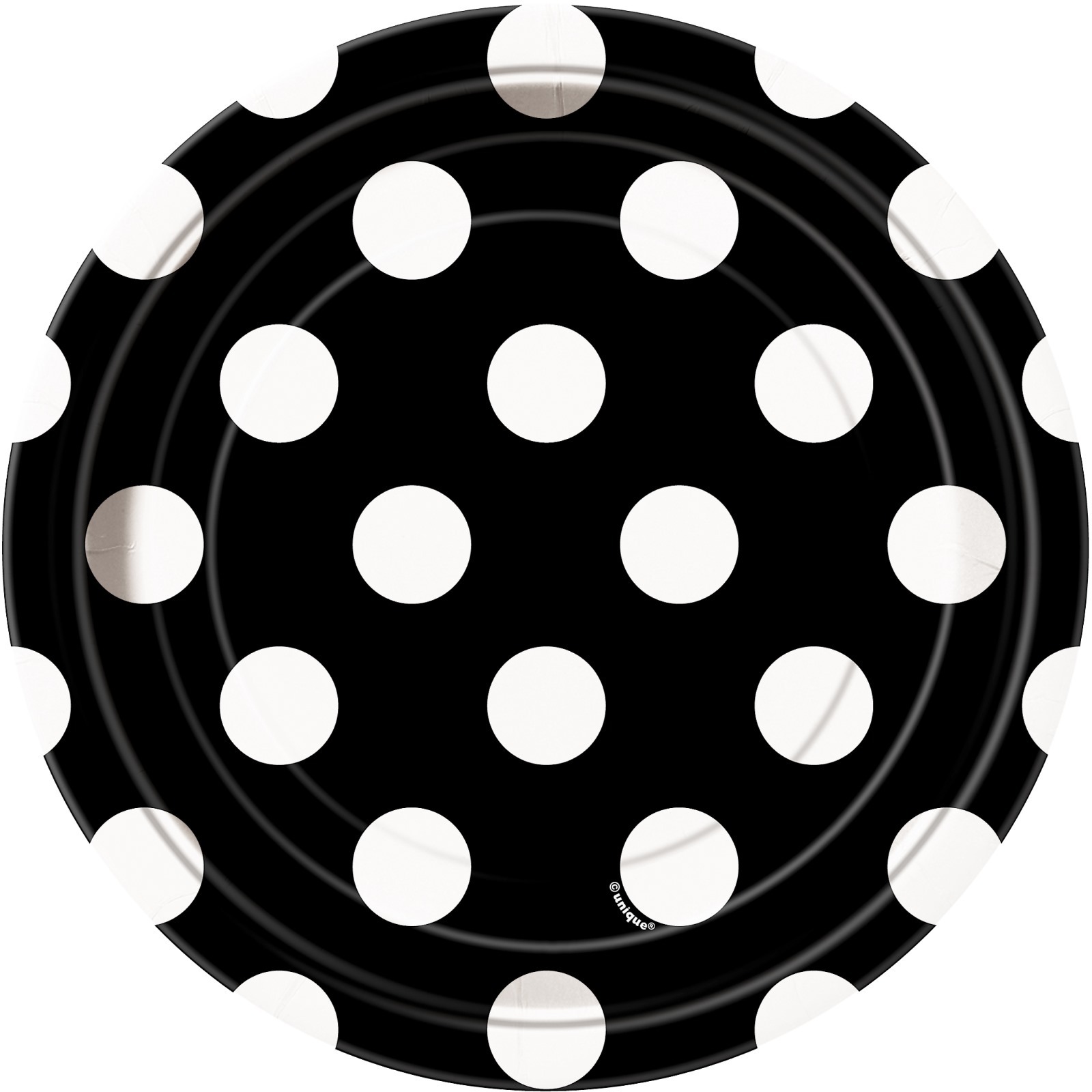 Black Polkadot Small Plates (Pack of 8)