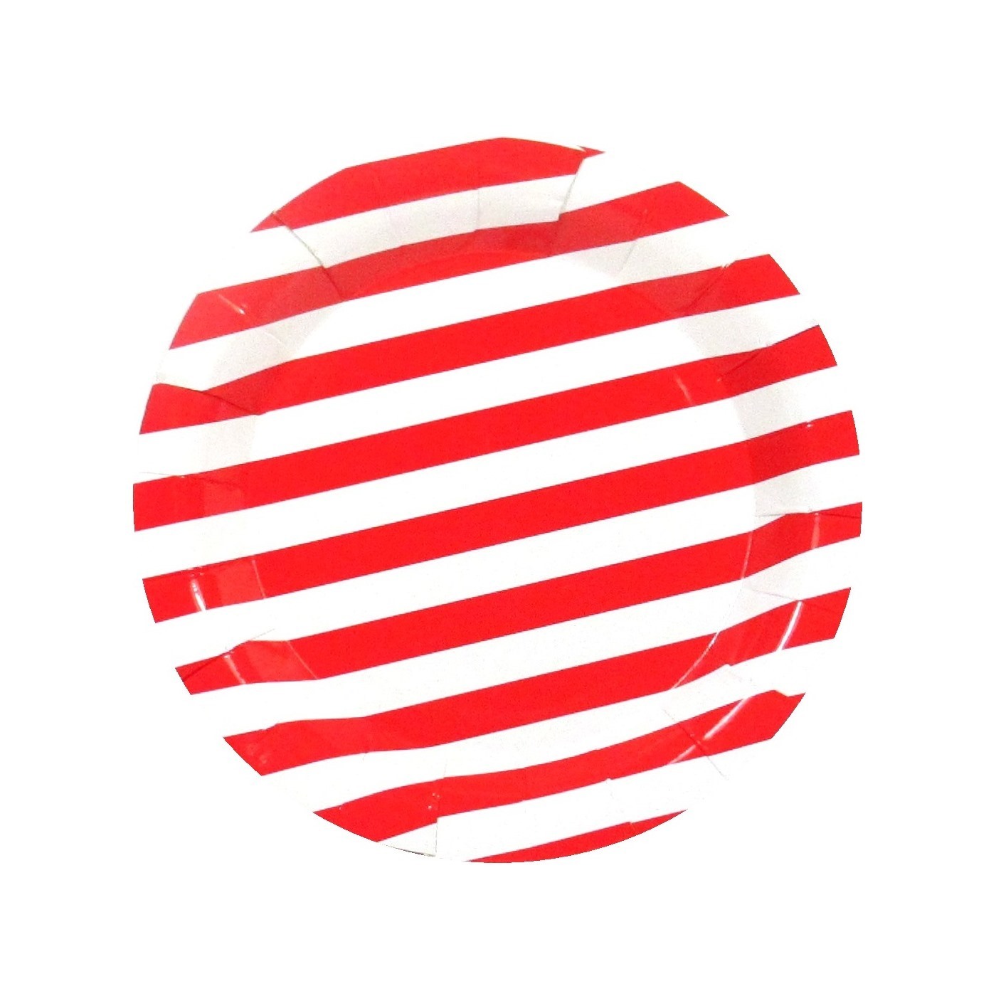 Red and White Stripe Small Plates (Pack of 10)