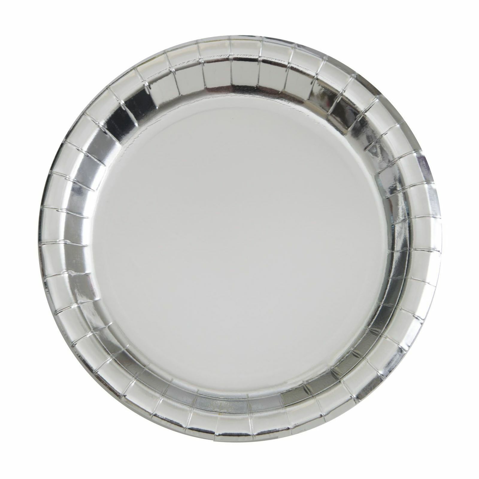 Silver Foil Small Round Paper Plates (Pack of 8)