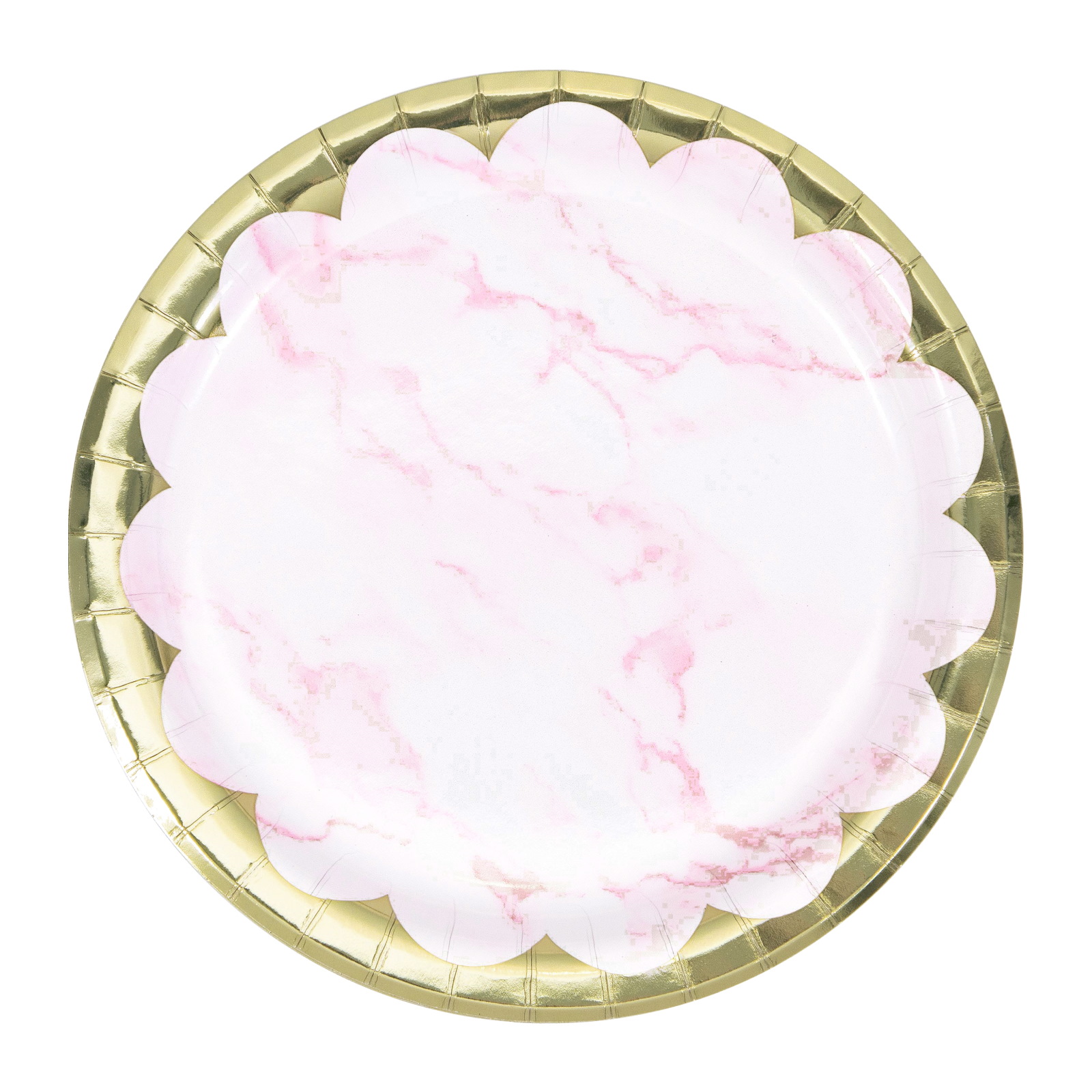 Pink Marble Small Paper Plates (Pack of 8) 