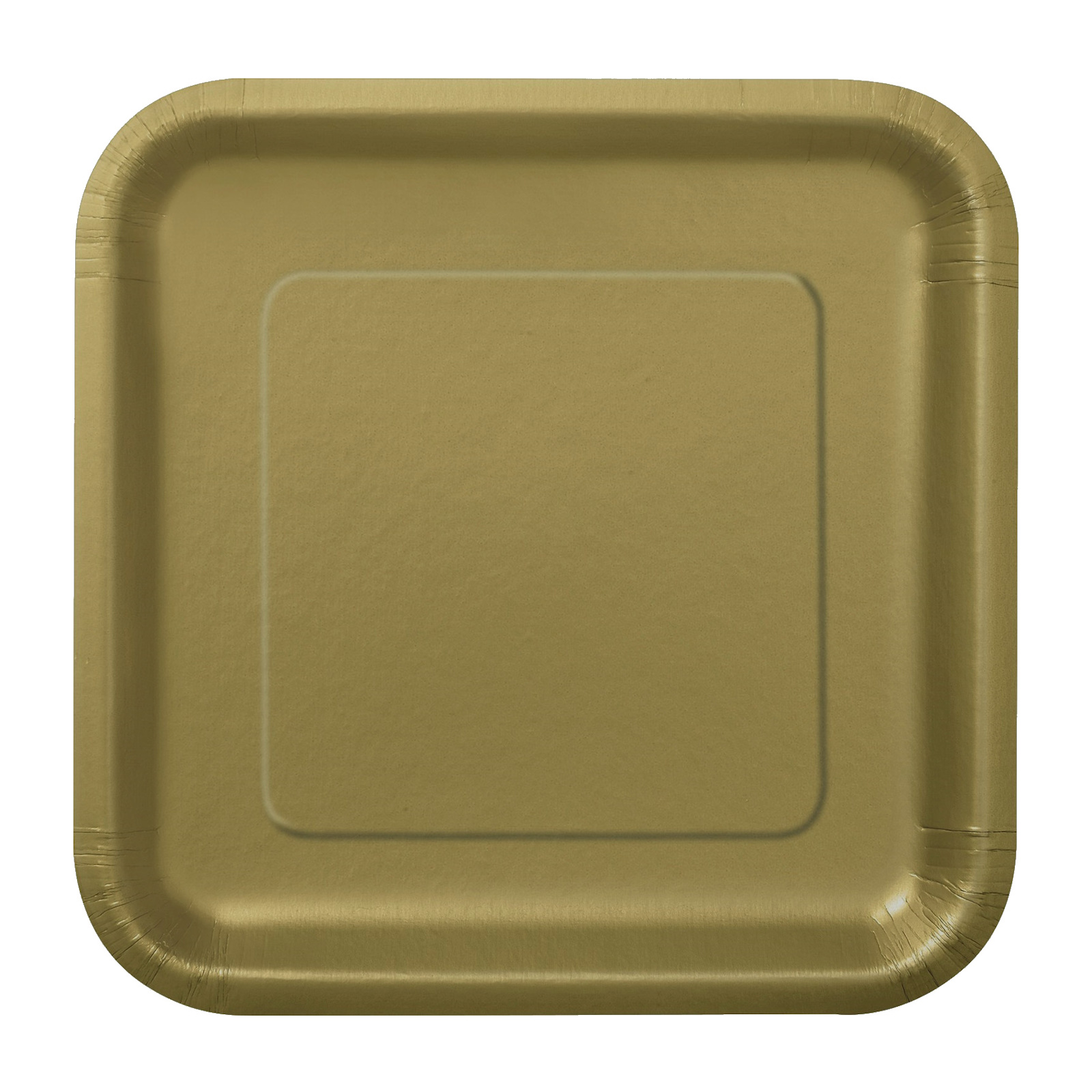 Gold 18cm Square Paper Plates (Pack of 8) 